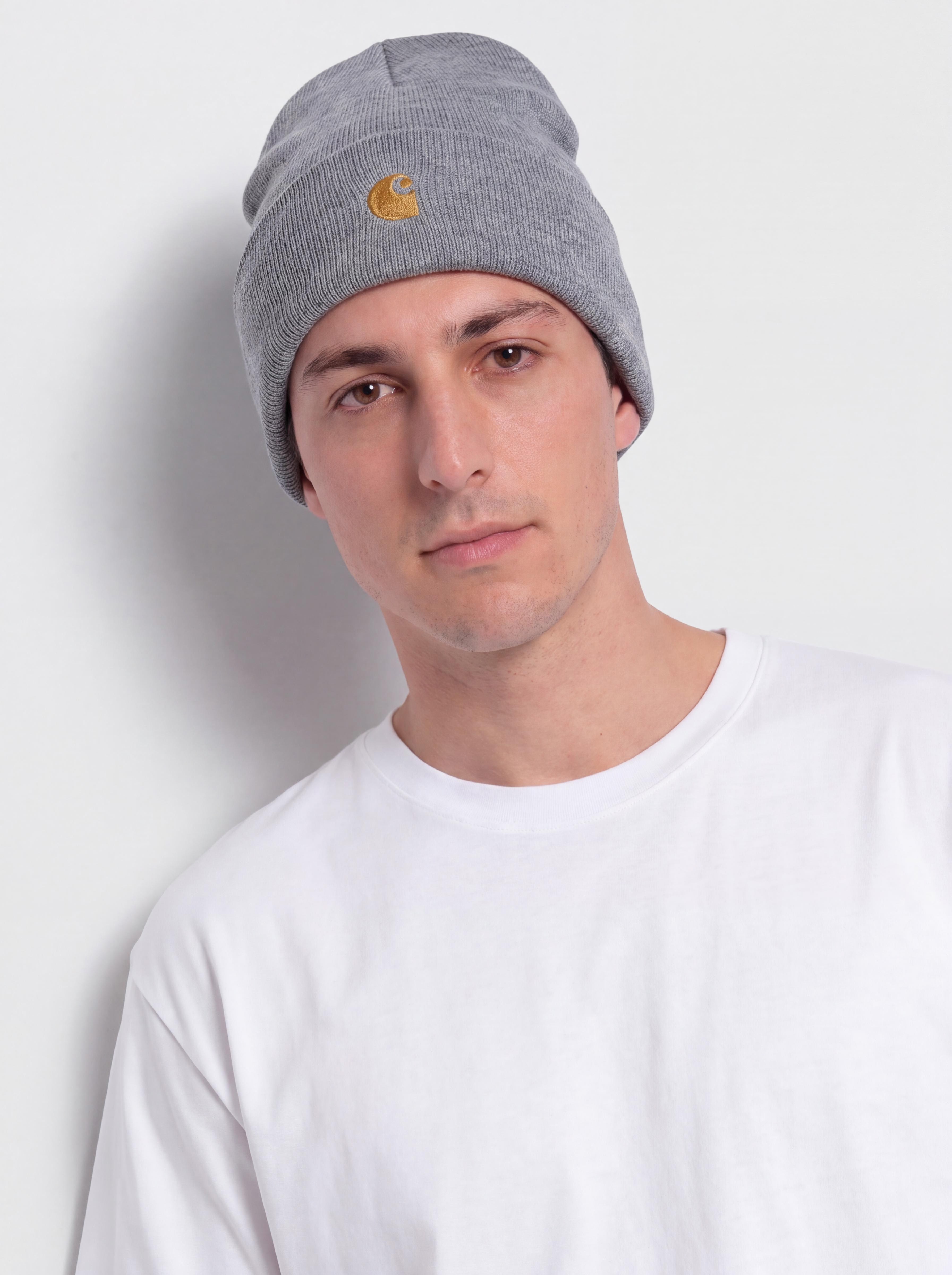 Čiapka Carhartt WIP Chase (grey heather/gold)