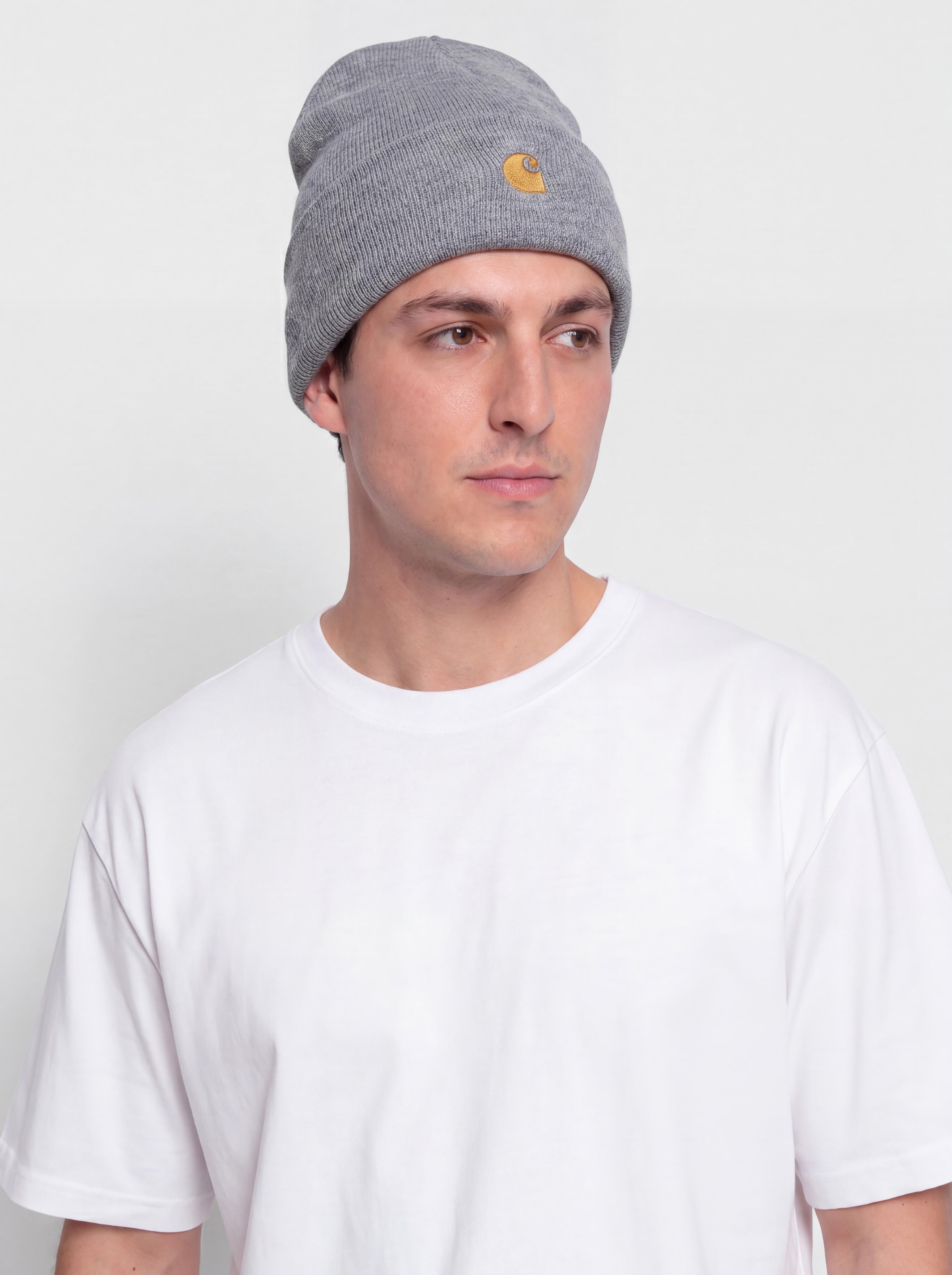 Čiapka Carhartt WIP Chase (grey heather/gold)