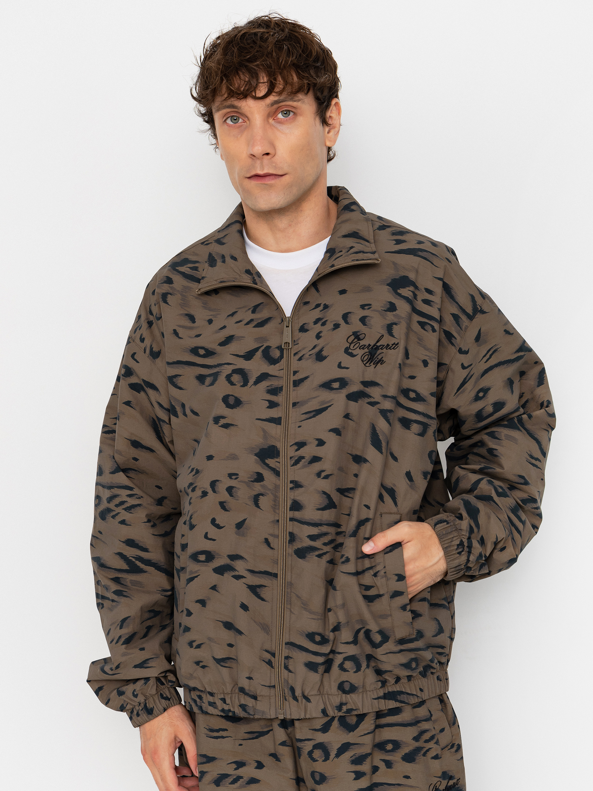 Bunda Carhartt WIP Travon (duck feather print cypress/black)