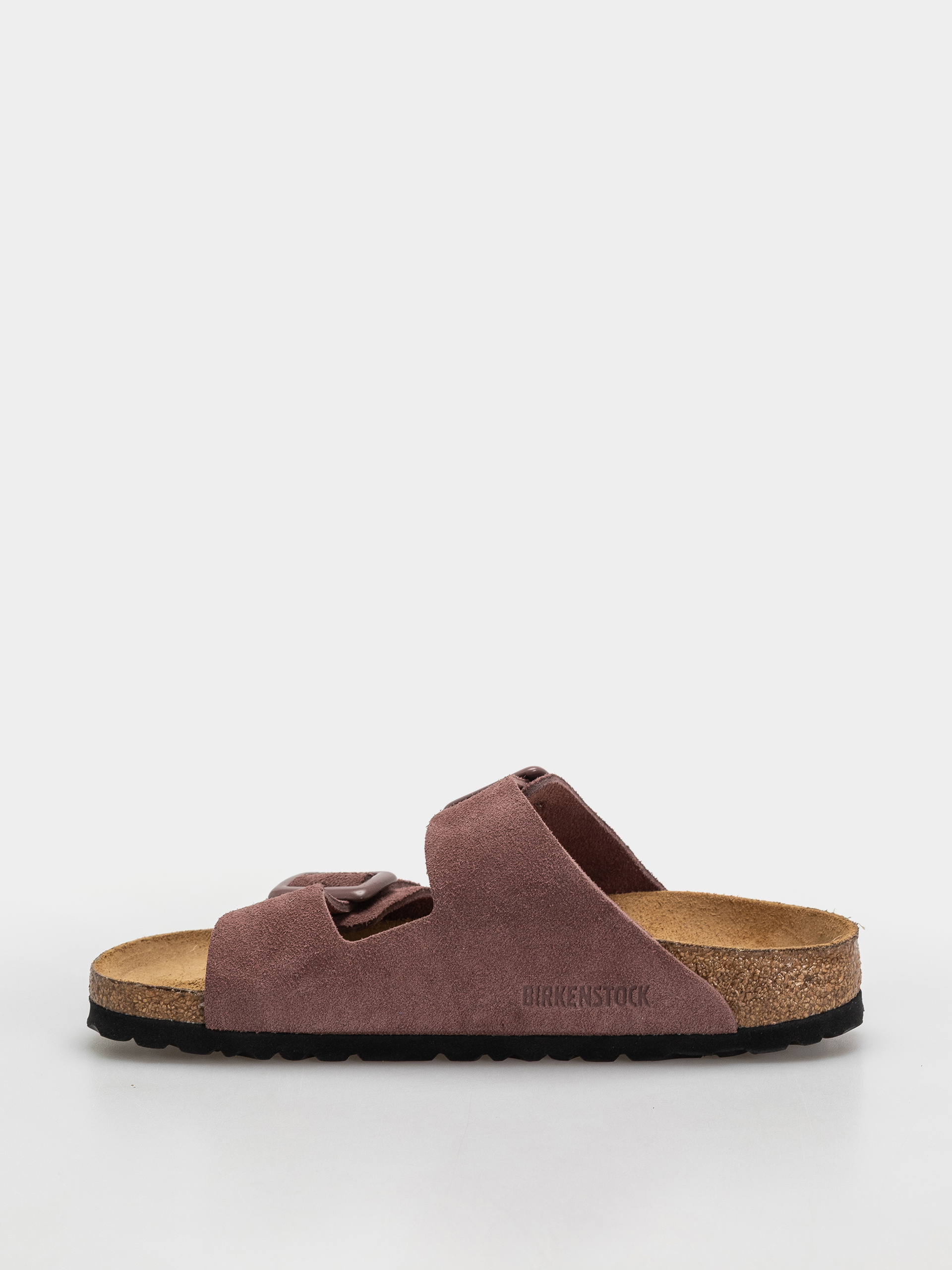 Šľapky Birkenstock Arizona Suede Leather Cushion Buckle Narrow Wmn (pepper)