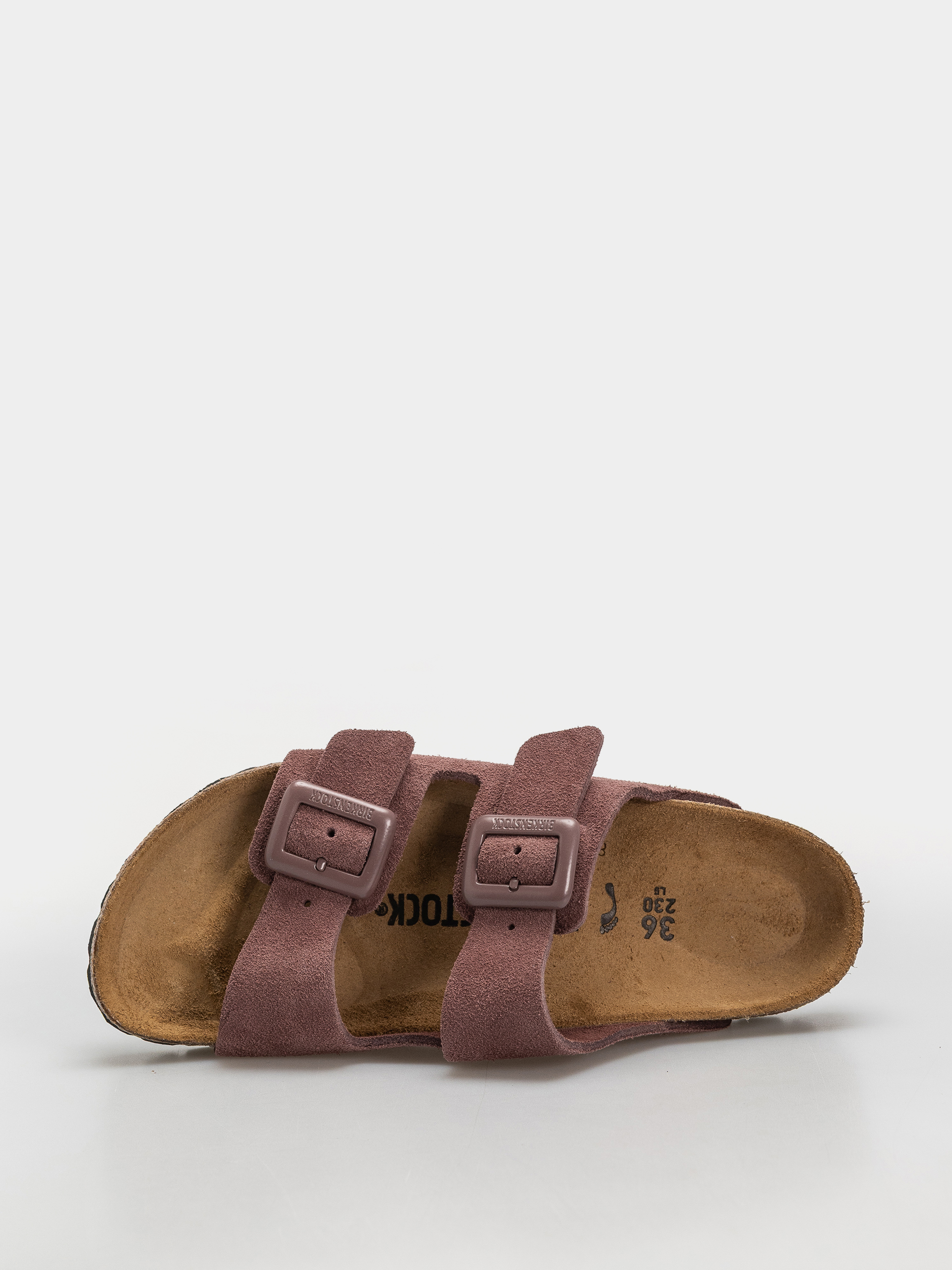 Šľapky Birkenstock Arizona Suede Leather Cushion Buckle Narrow Wmn (pepper)