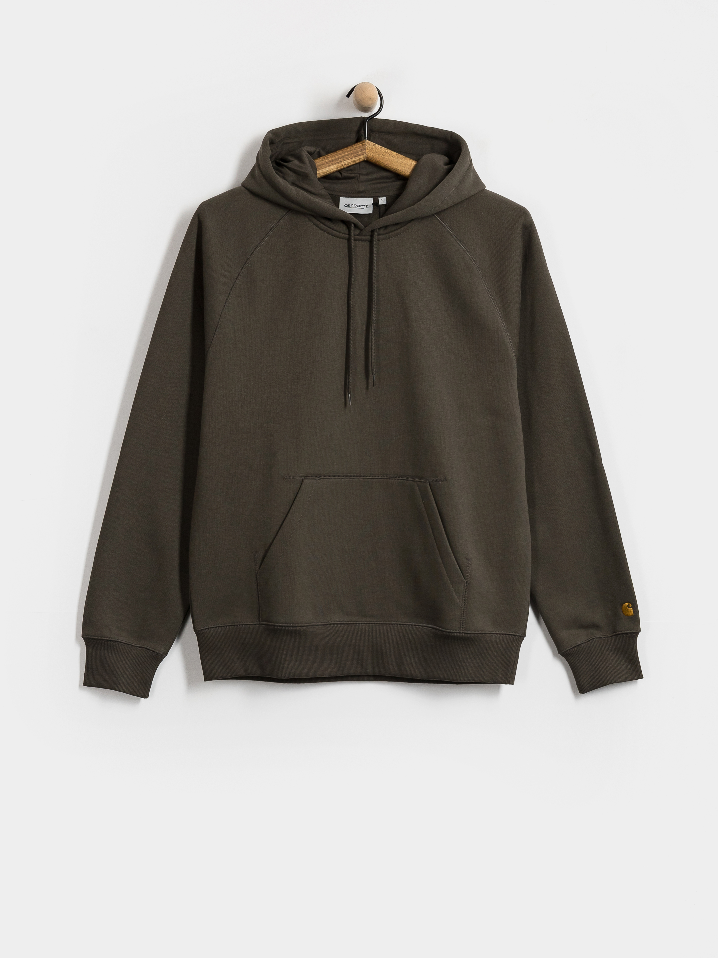 Mikina s kapucu0148ou Carhartt WIP Chase HD (shungite/gold)