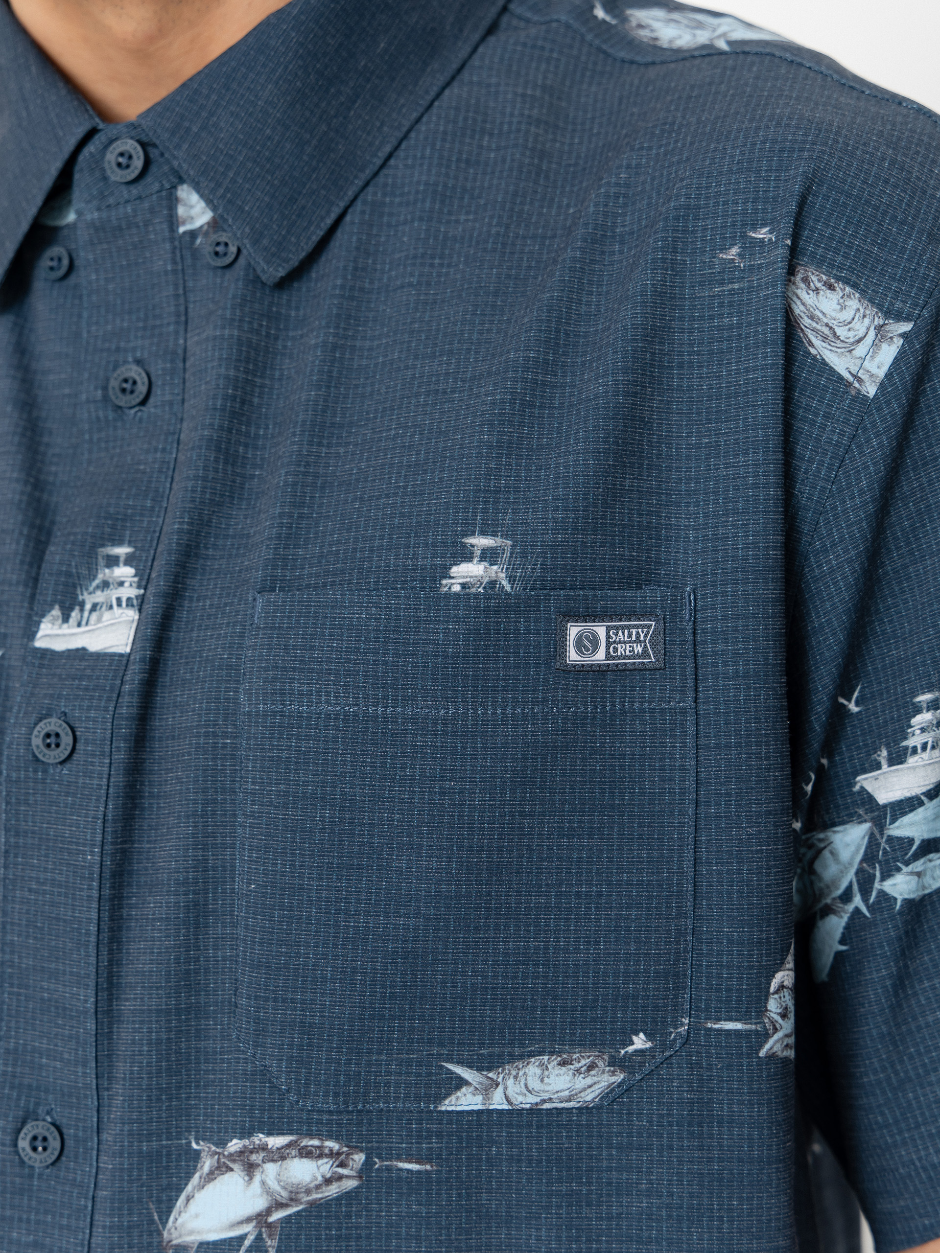 Košeľa Salty Crew Breezer Perf Button Up (midnight navy)