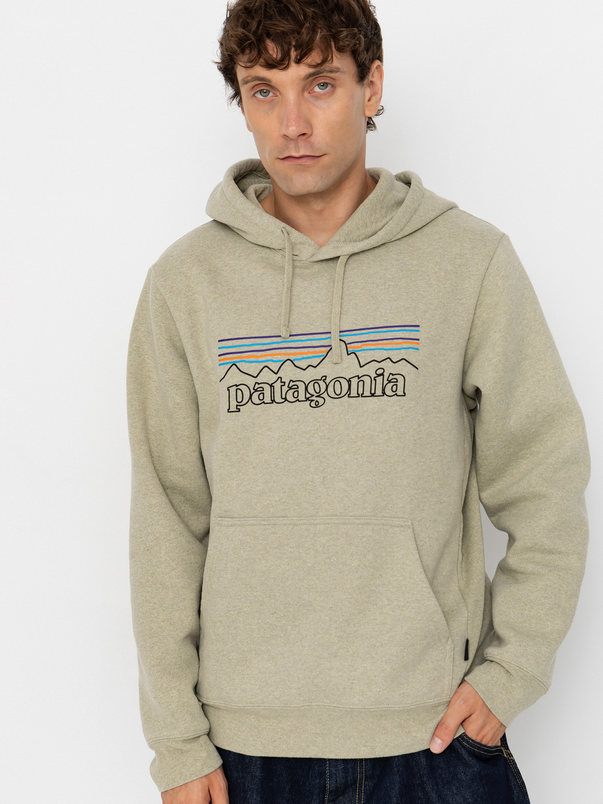 Mikina s kapucňou Patagonia P 6 Logo Uprisal HD (p 6 outline/gumtree green)