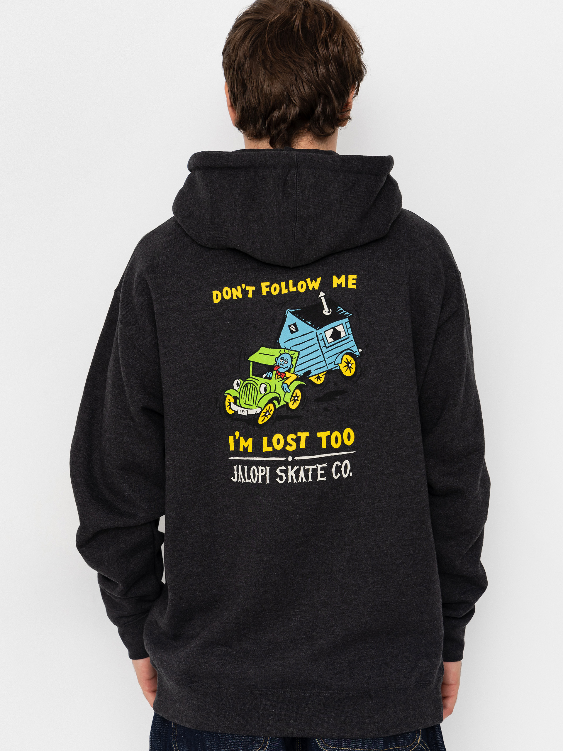 Mikina s kapucňou Antihero Jalopi Returns HD (charcoal heather w/multi color prints)