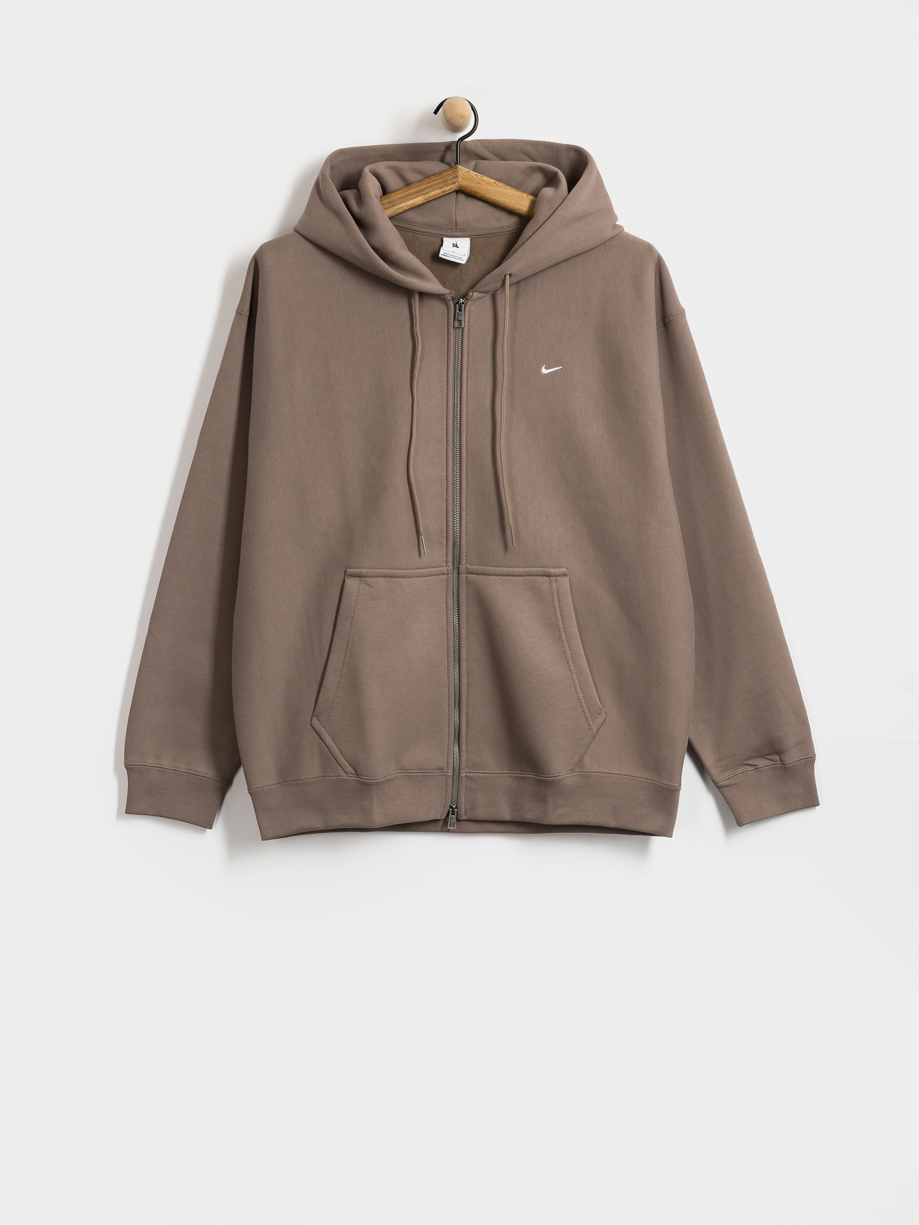 Mikina s kapucňou Nike SB Solo Swoosh ZHD (mink brown/mink brown/white)
