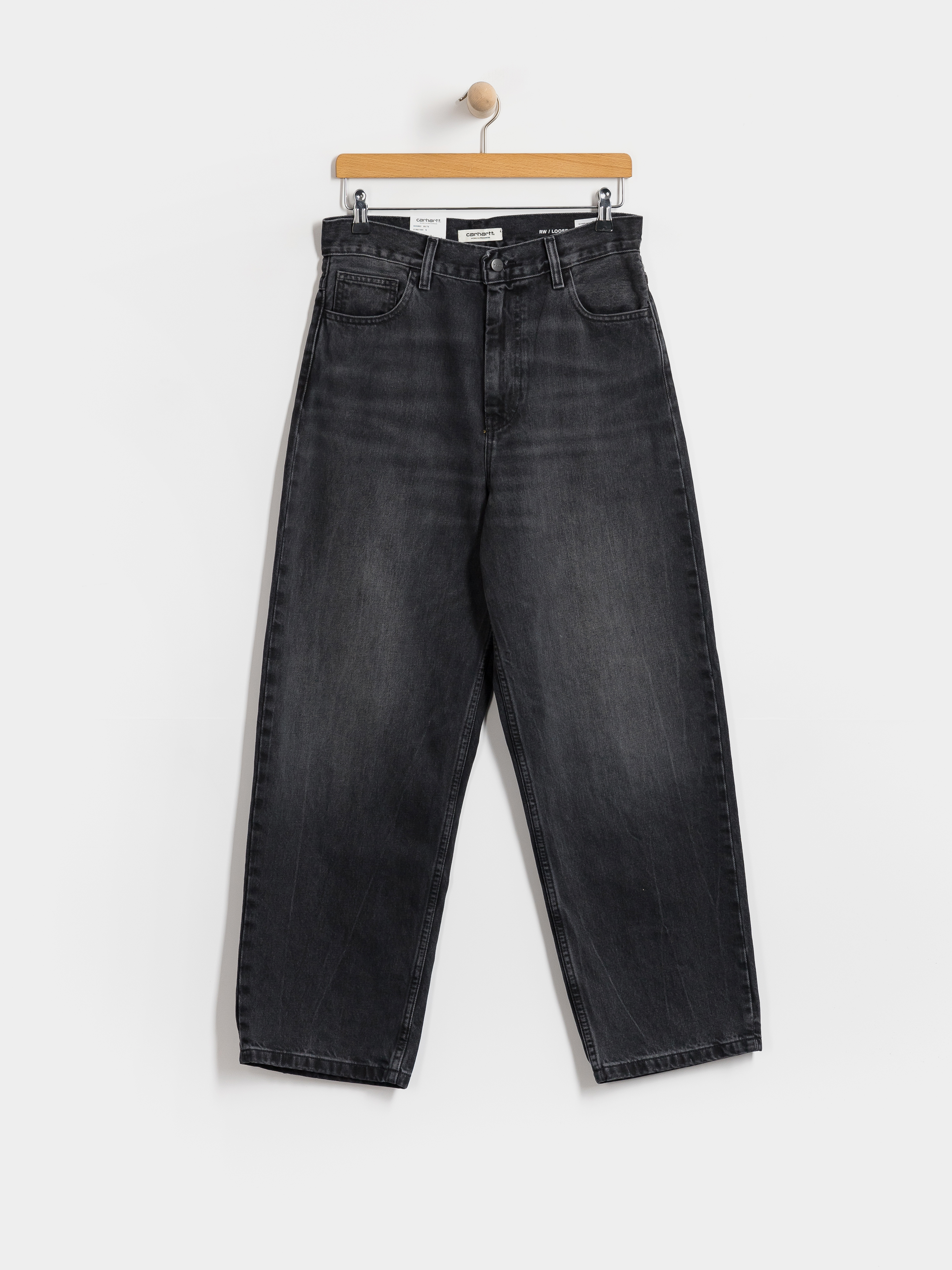 Nohavice Carhartt WIP Brandon Wmn (black/marble used wash)