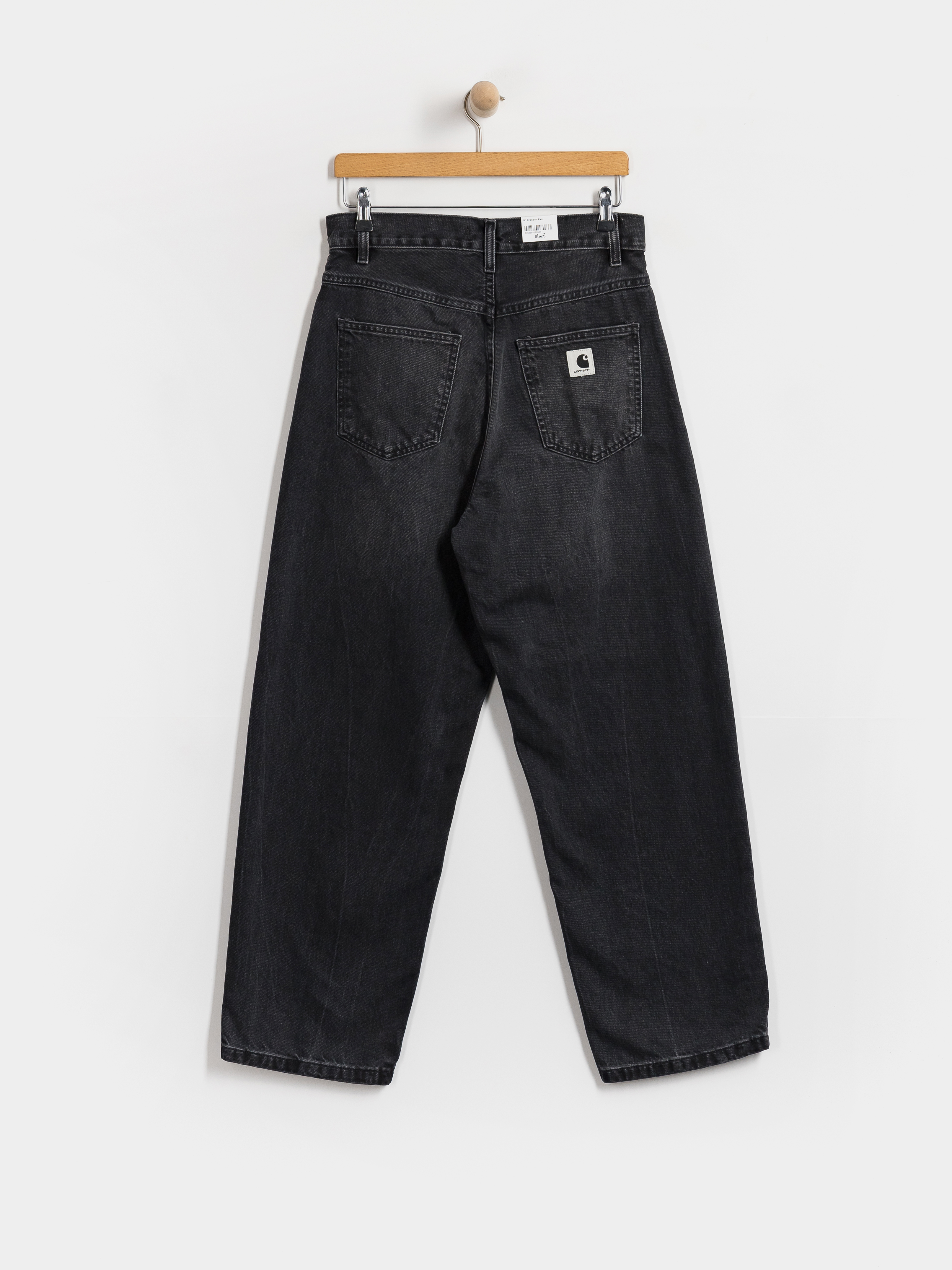 Nohavice Carhartt WIP Brandon Wmn (black/marble used wash)