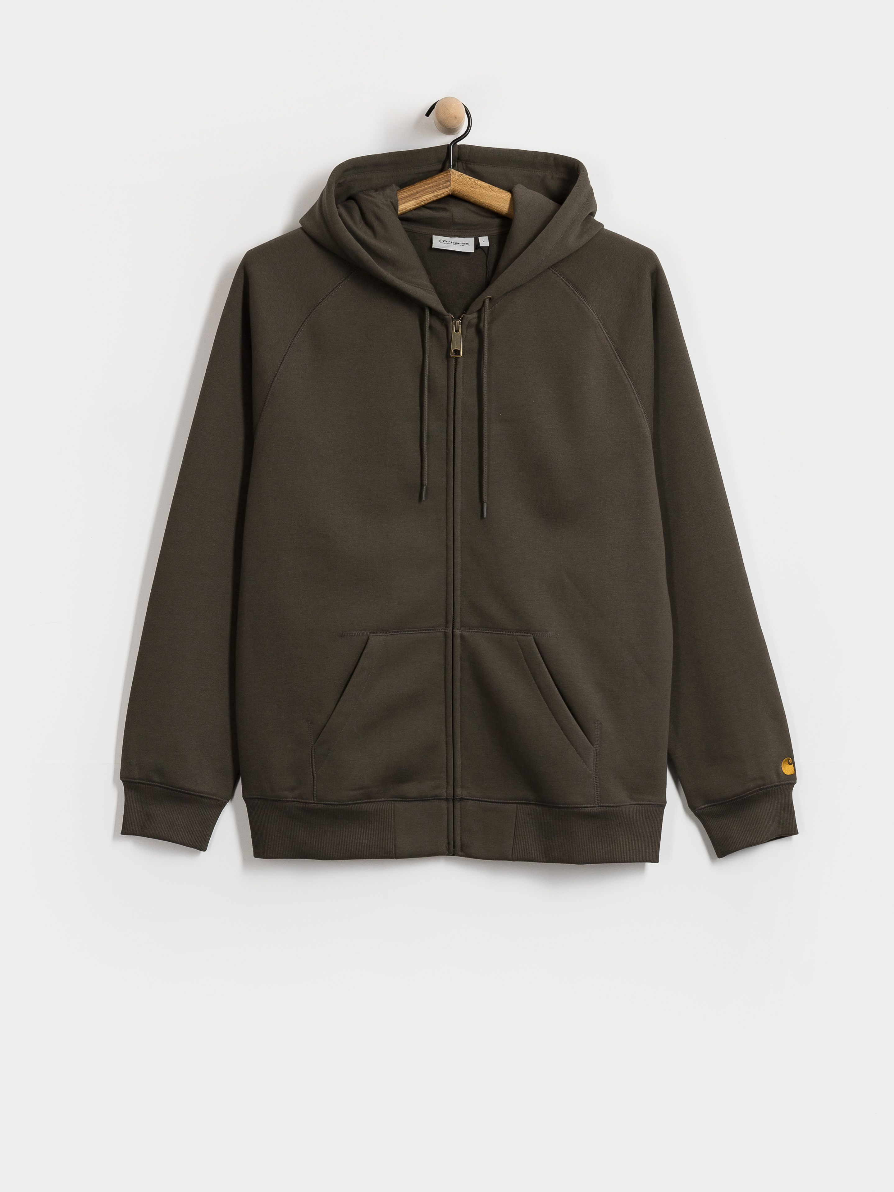 Mikina s kapucu0148ou Carhartt WIP Chase ZHD (shungite/gold)