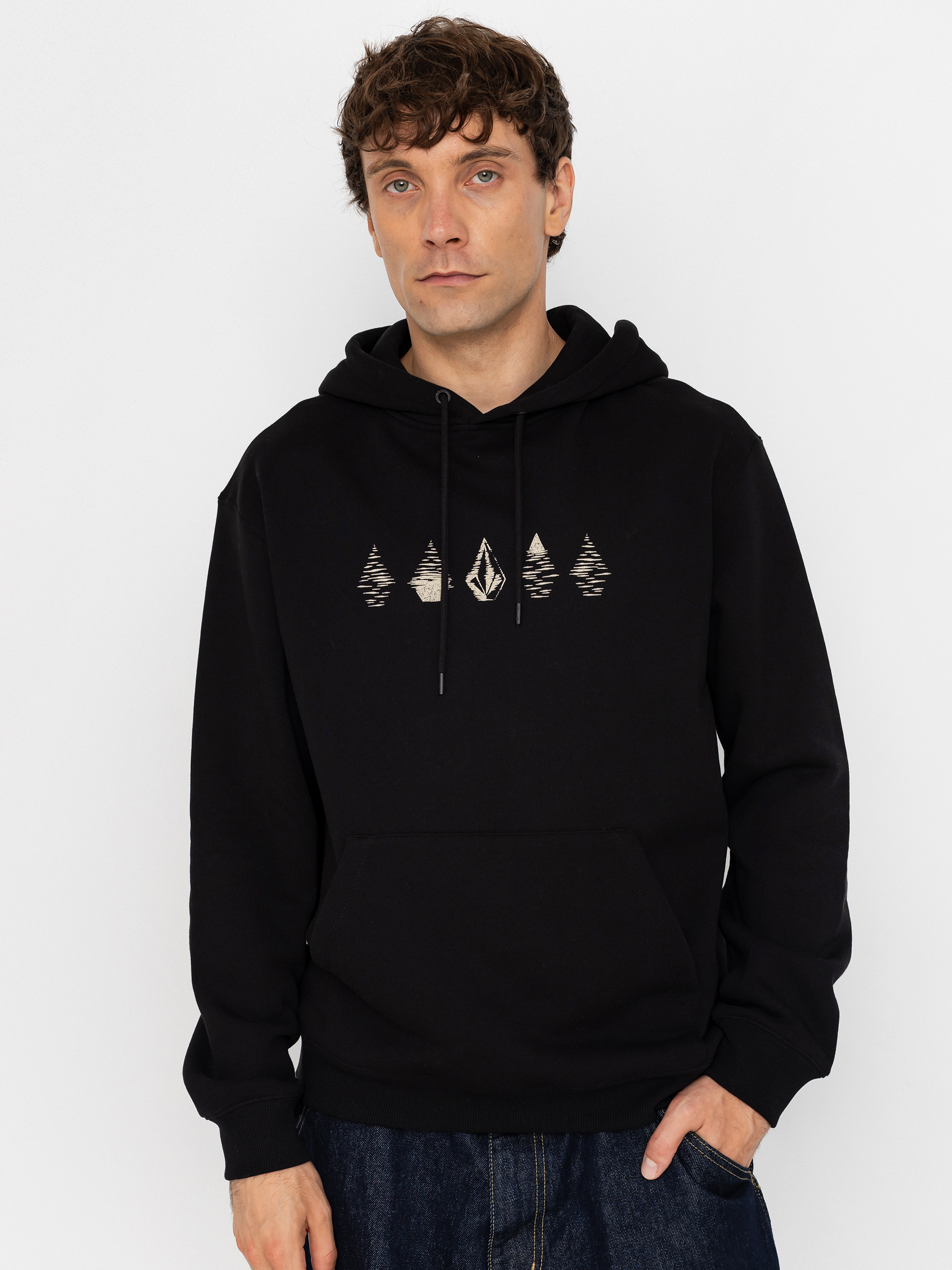 Mikina s kapucňou Volcom Watanite HD (black)