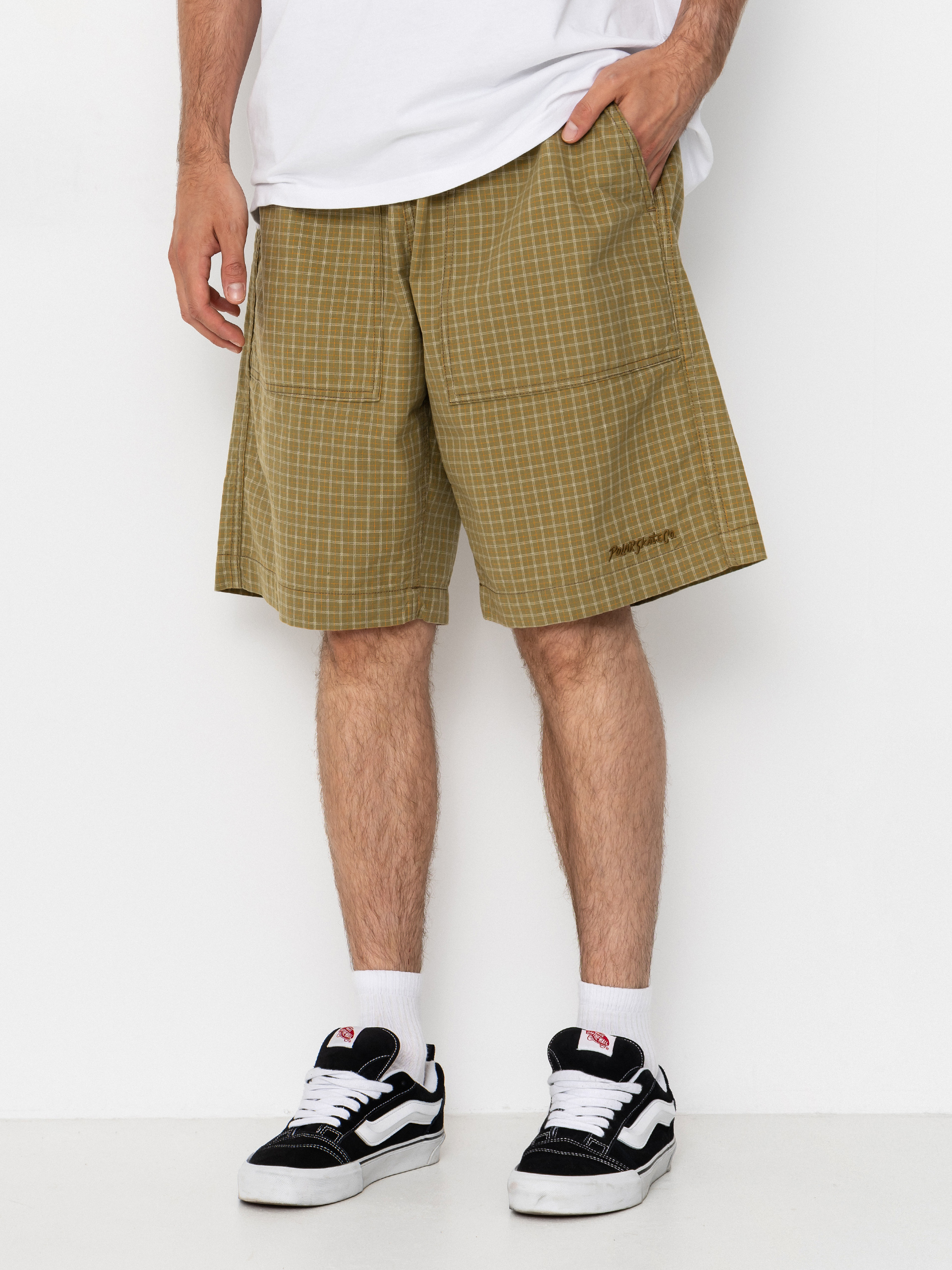 Kraťasy Polar Skate Hike Cotton (olive check)