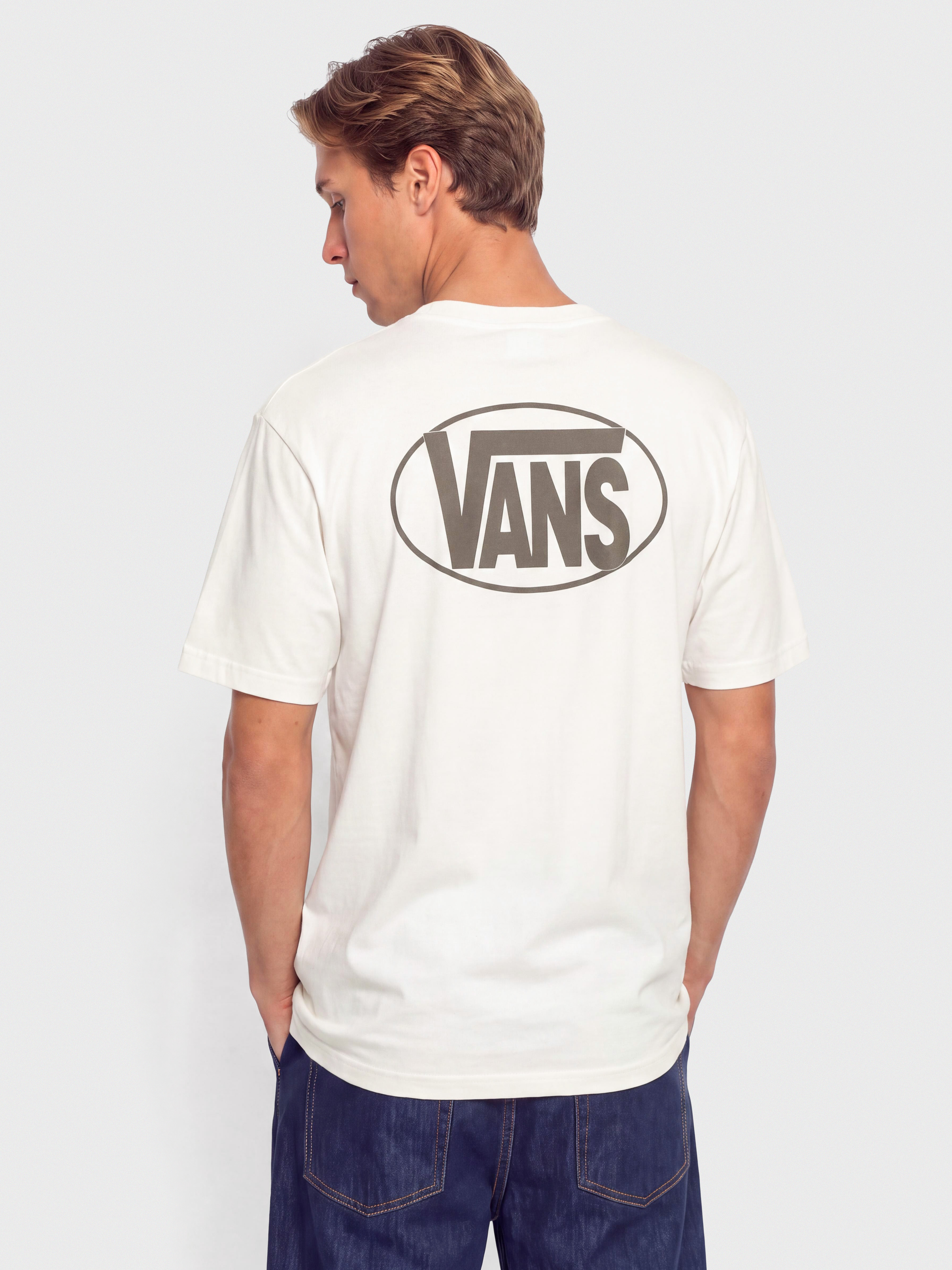 Tričko Vans Oval Logo Loose (marshmallow)