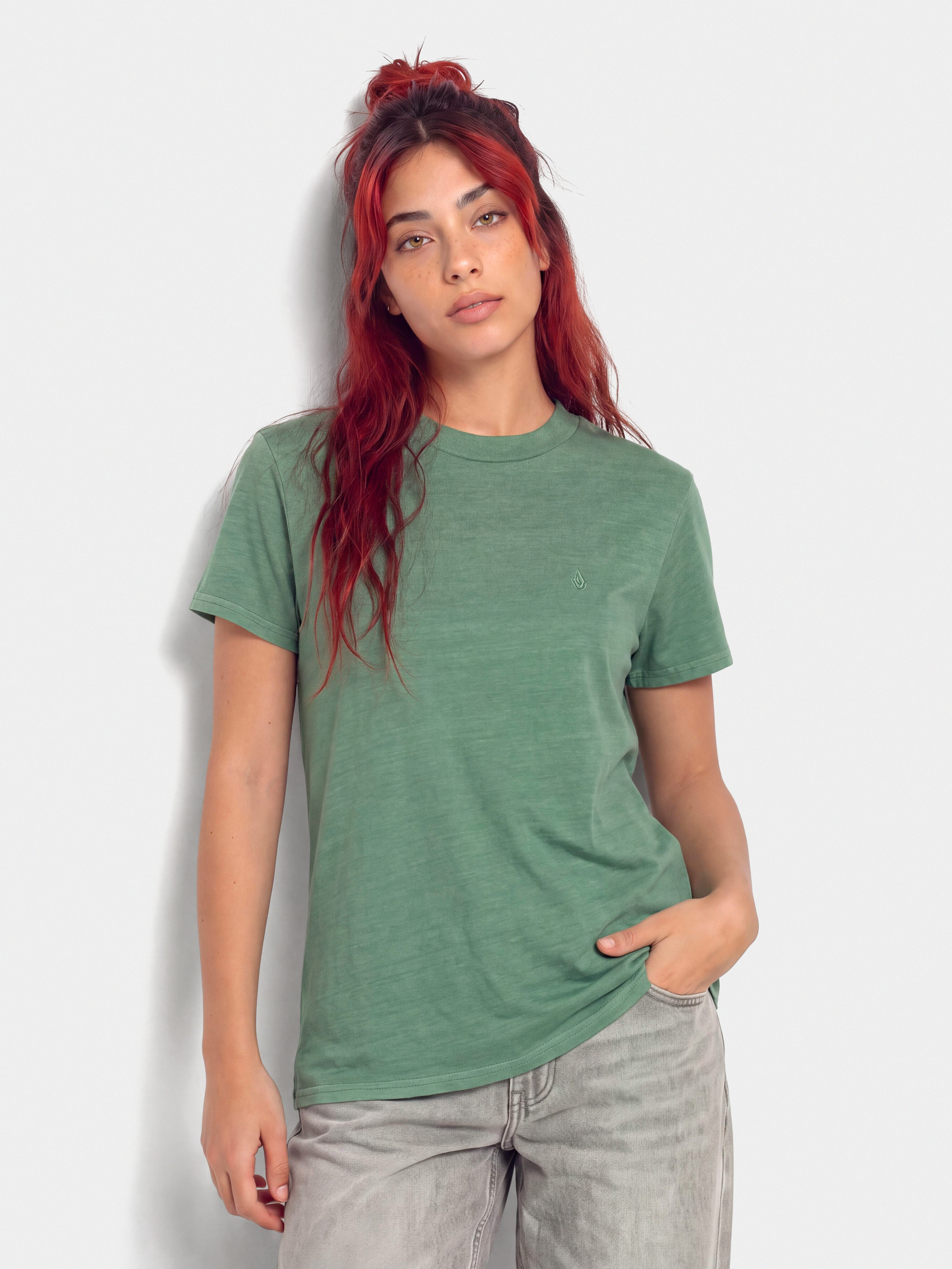 Tričko Volcom Solid Stone Emb Wmn (evergreen)