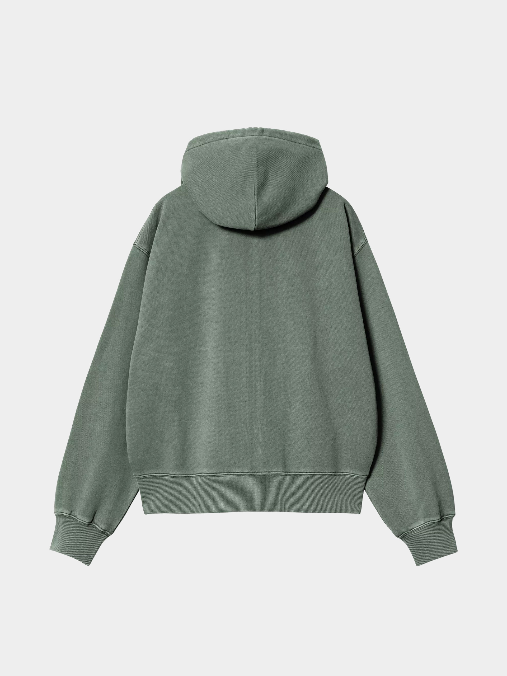 Mikina s kapucňou Carhartt WIP Nelson ZHD Wmn (dark scarab/garment dyed)