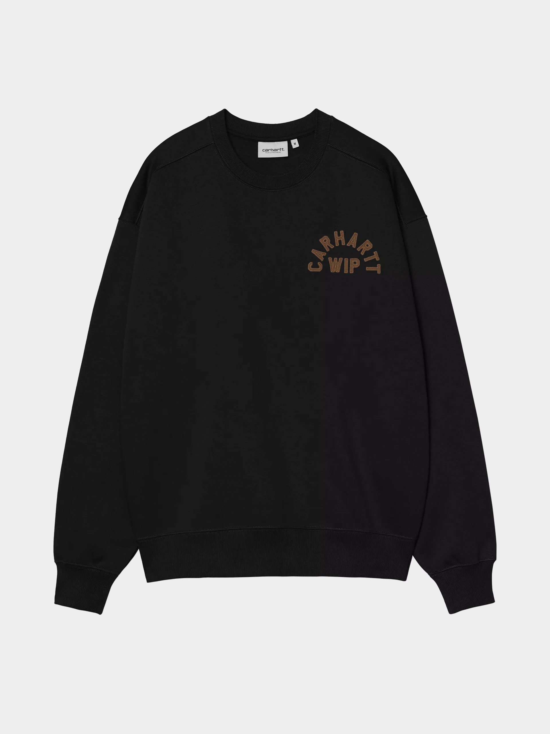 Mikina Carhartt WIP Arch Script (black/hamilton brown/stone washed)
