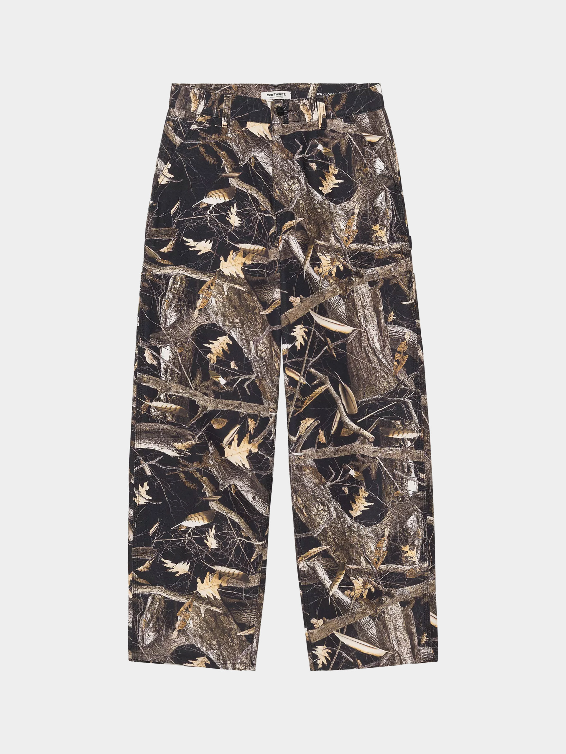 Nohavice Carhartt WIP Brandon Single Knee Wmn (camo feather tree black/heavy stone wash)