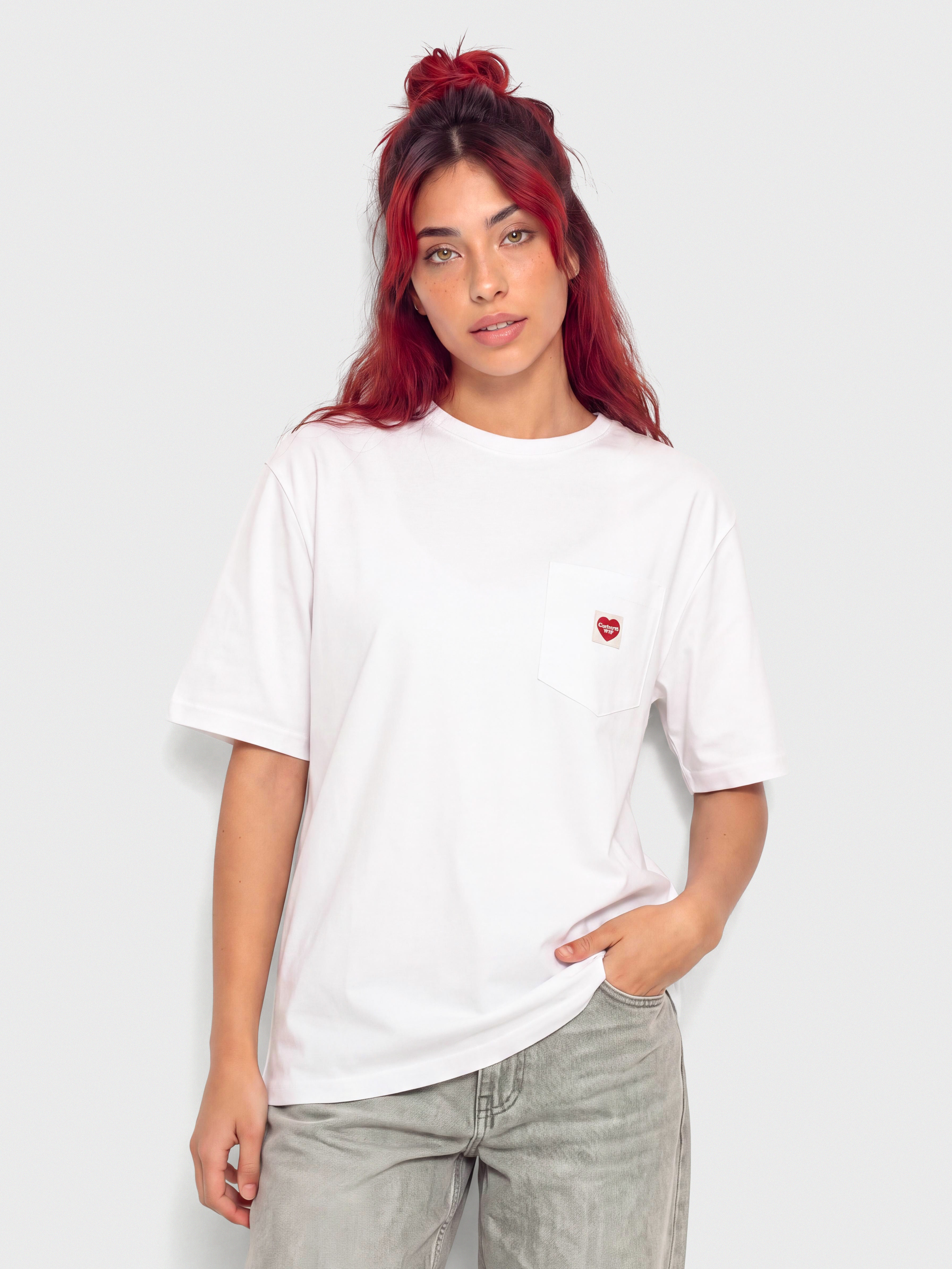 Triu010dko Carhartt WIP Pocket Small Heart Wmn (white/red)