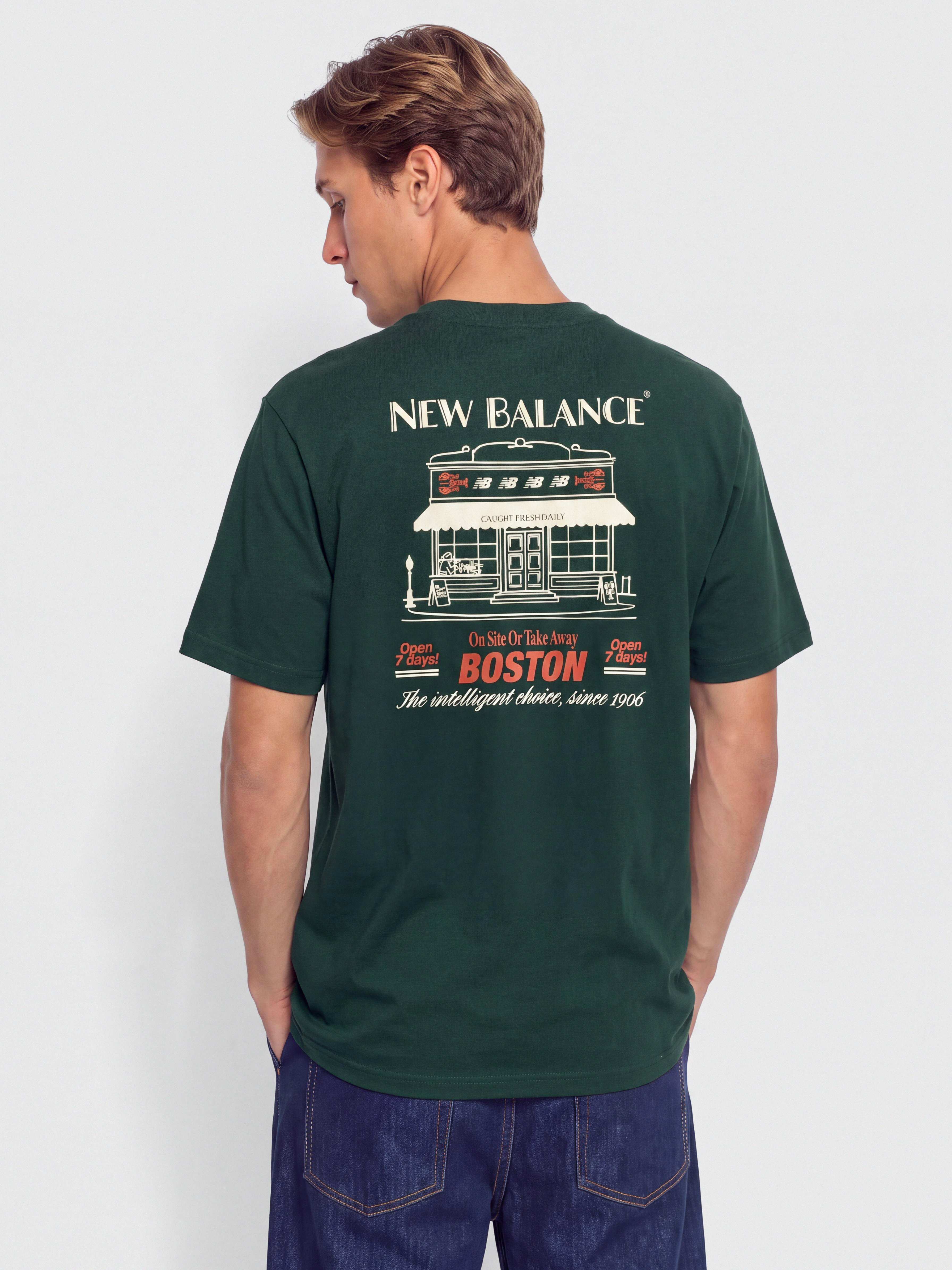 Tričko New Balance Grab a Bite Boston (nordic green)