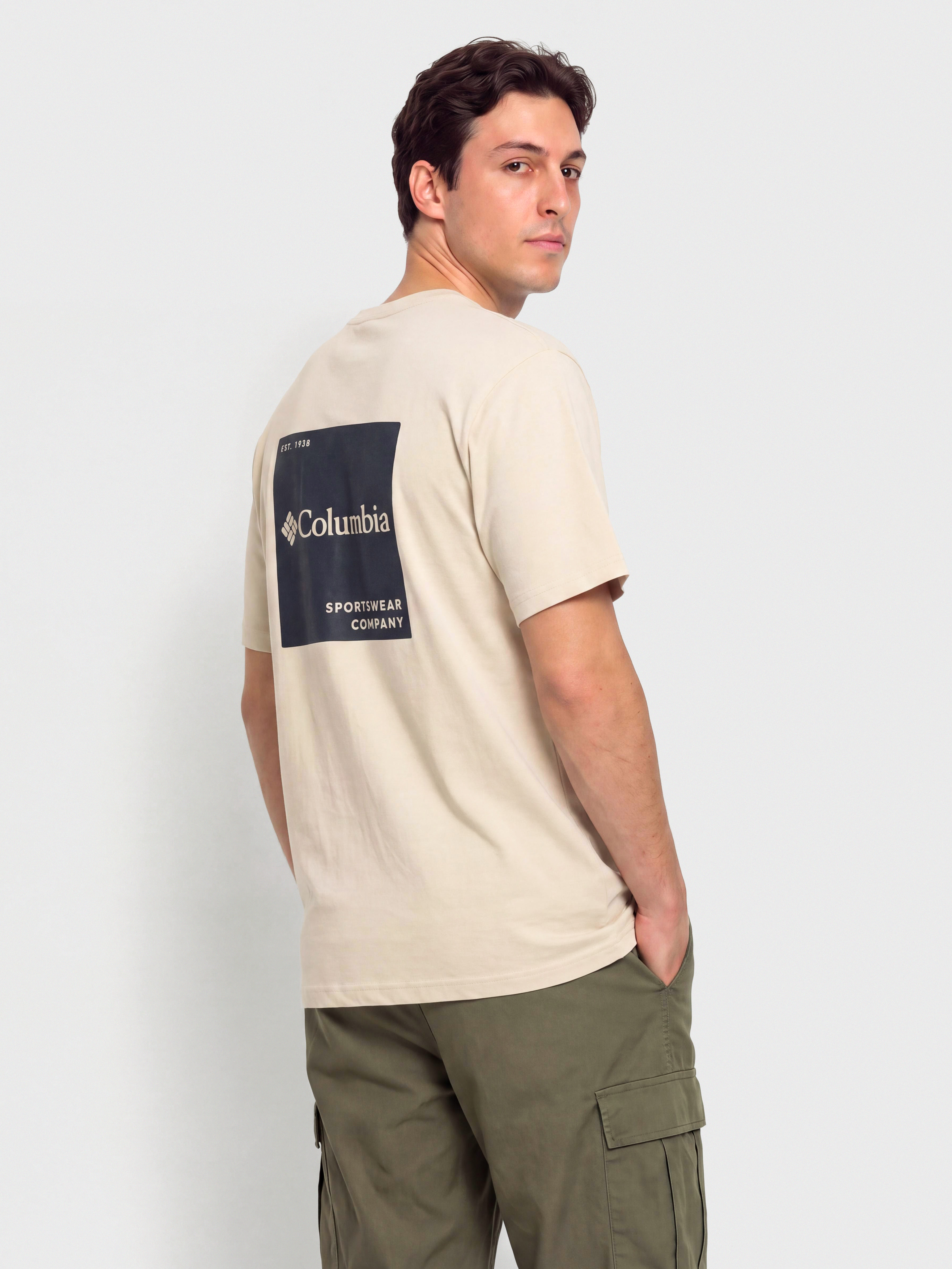 Tričko Columbia CSC Logo Back (dark stone/boxy brand)