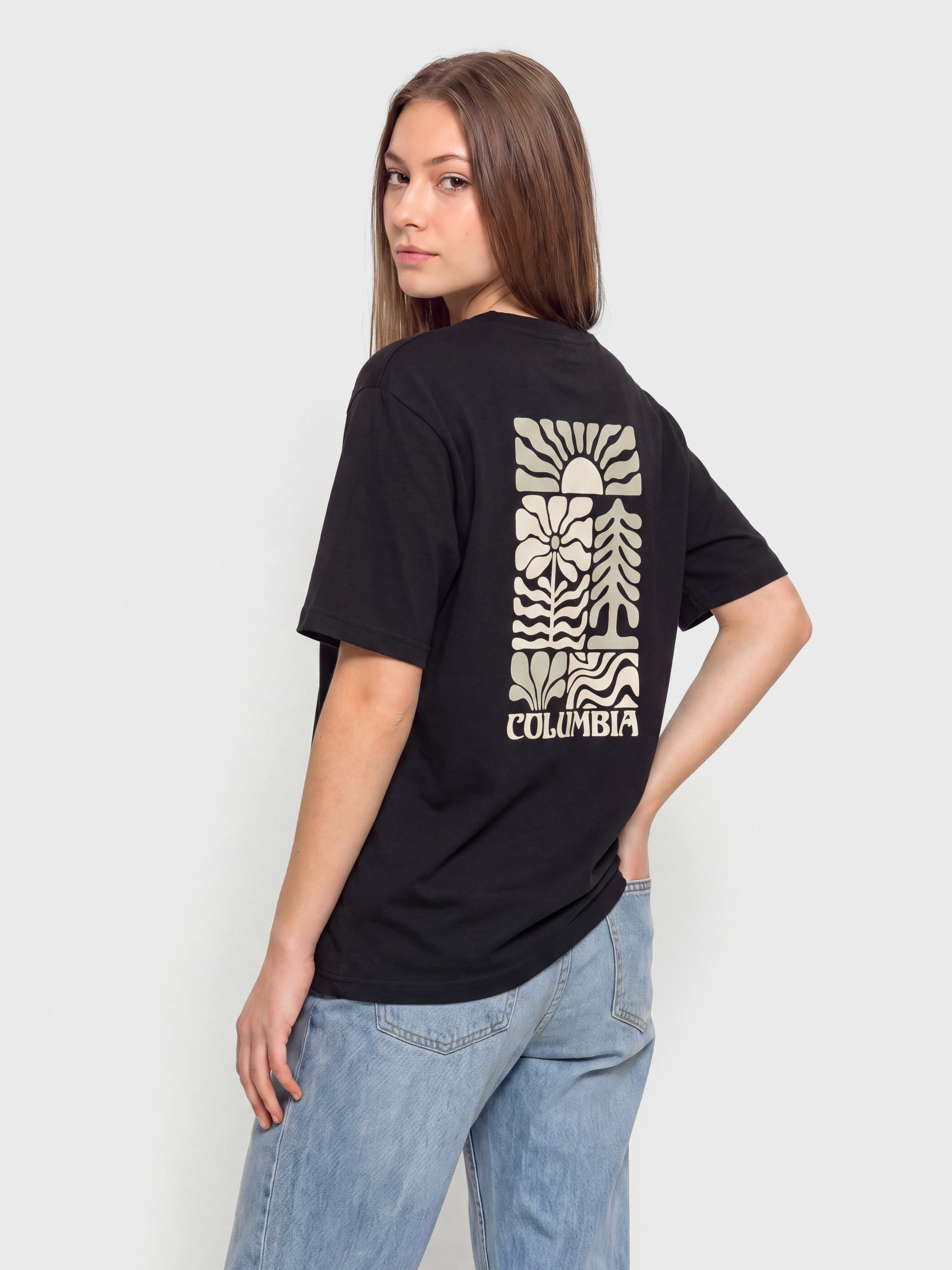 Tričko Columbia Rolling Bend Graphic Oversized Wmn (black/floral groove)