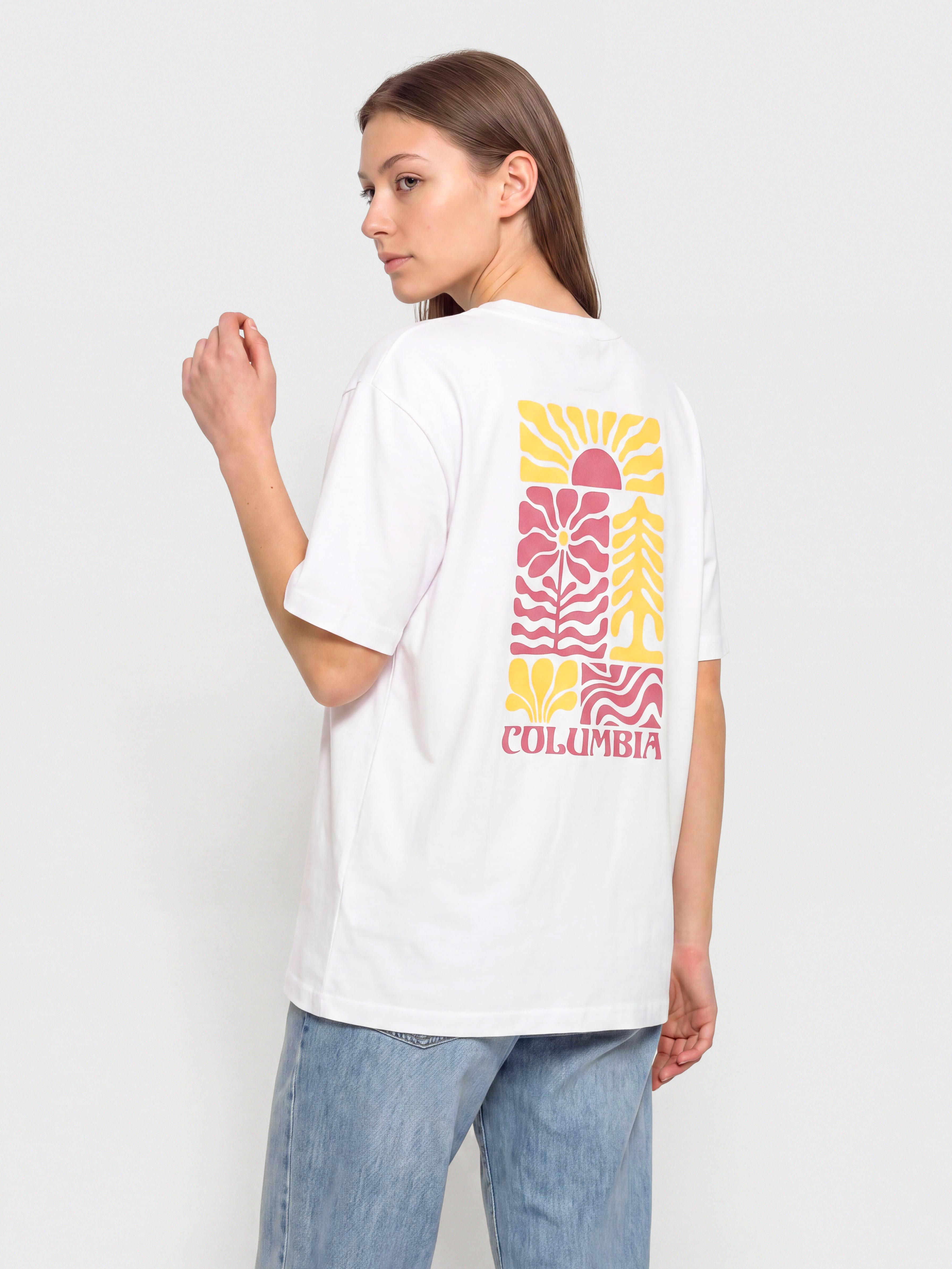 Tričko Columbia Rolling Bend Graphic Oversized Wmn (white/floral groove)