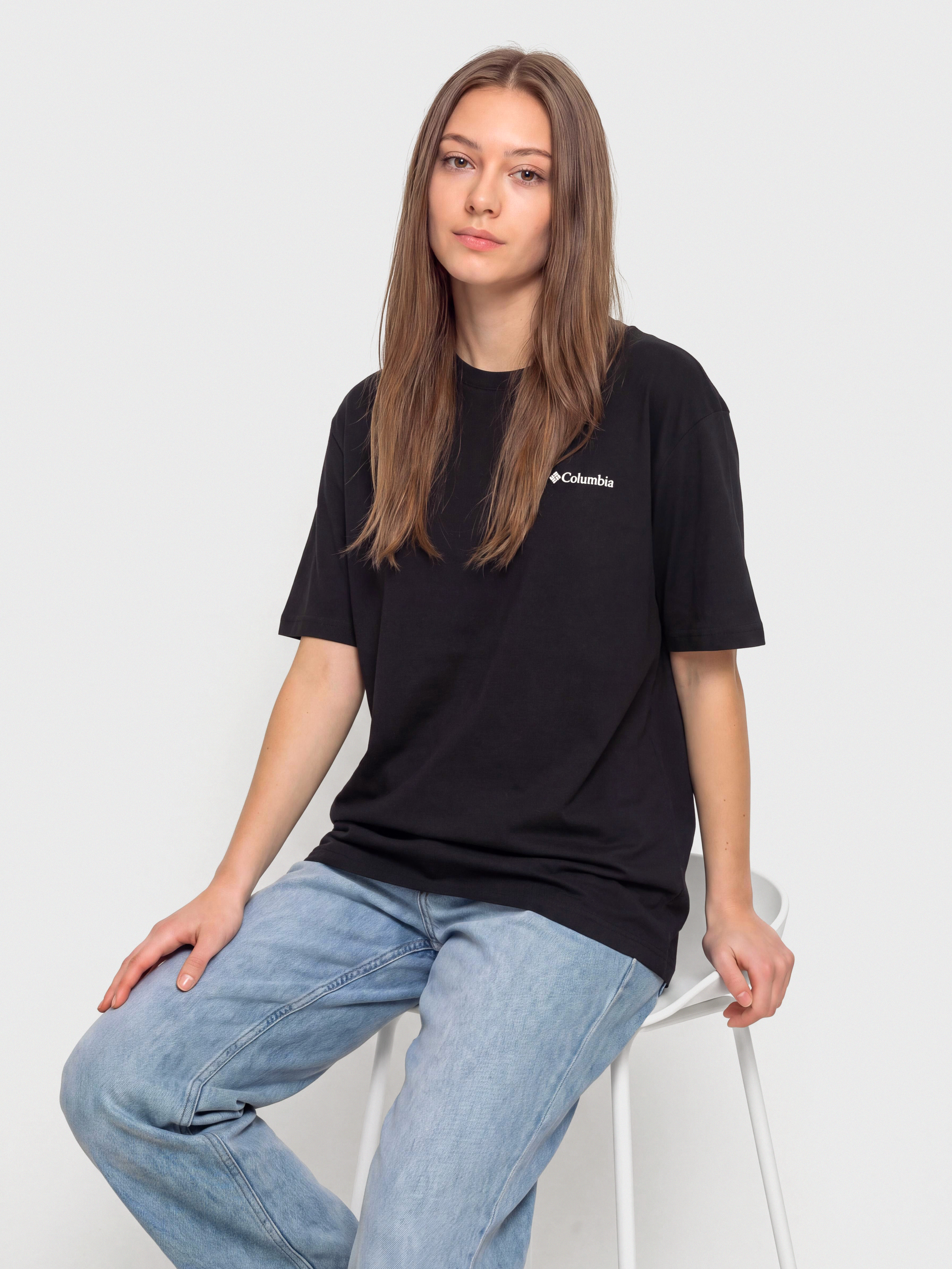 Tričko Columbia Rolling Bend Graphic Oversized Wmn (black/floral groove)