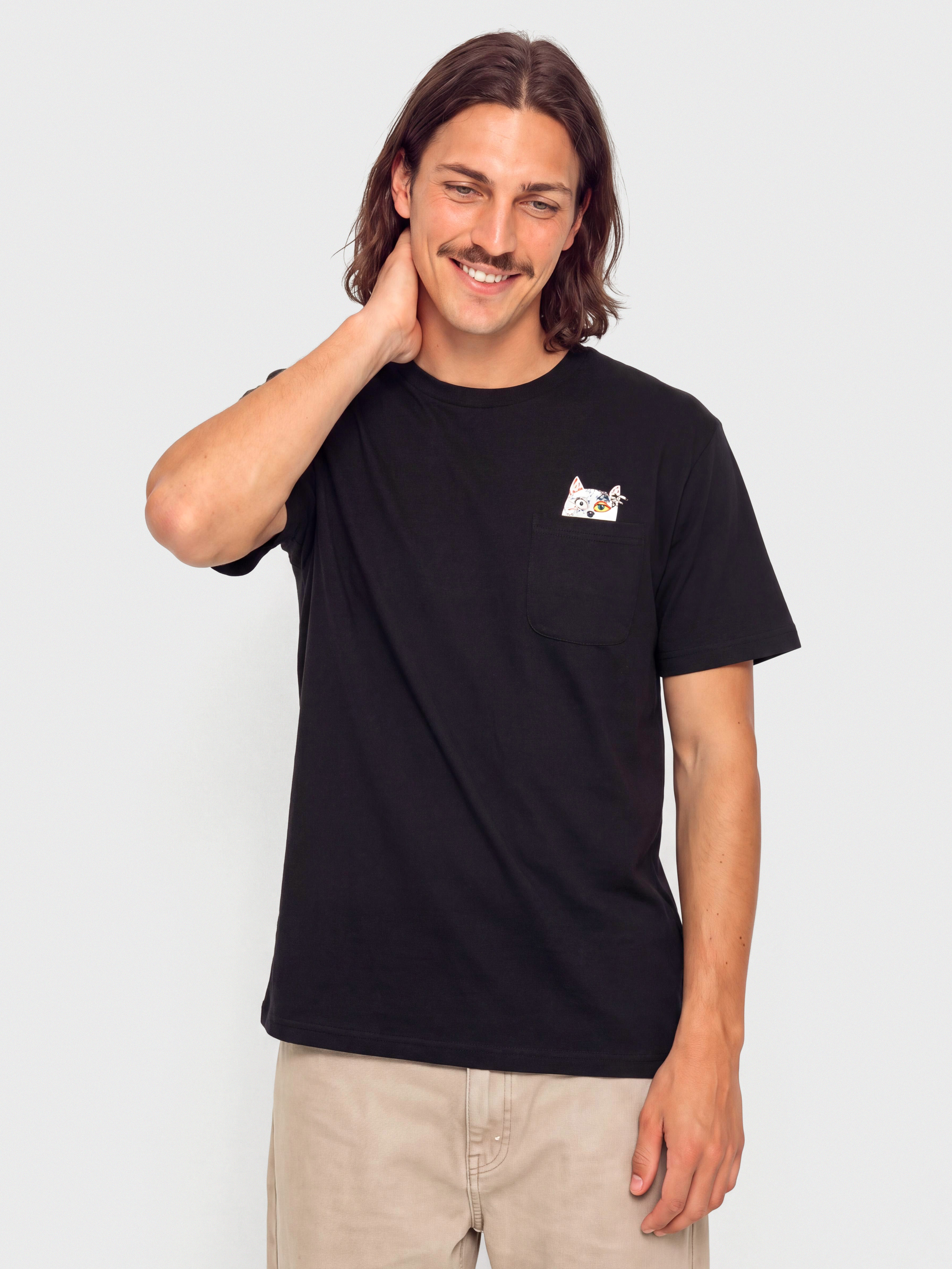 Tričko RipNDip Lord Nermal Collage Pocket (black)