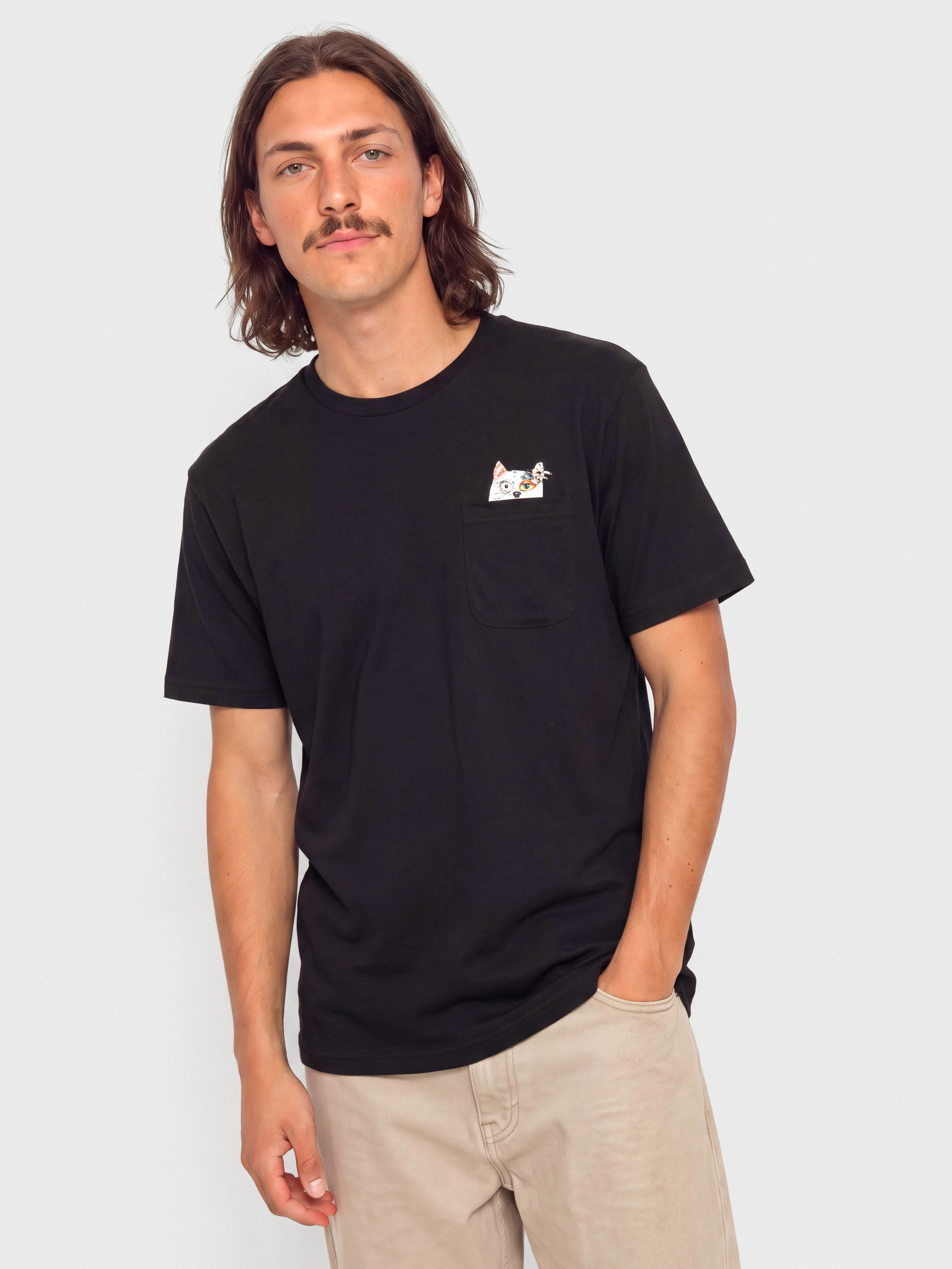 Tričko RipNDip Lord Nermal Collage Pocket (black)