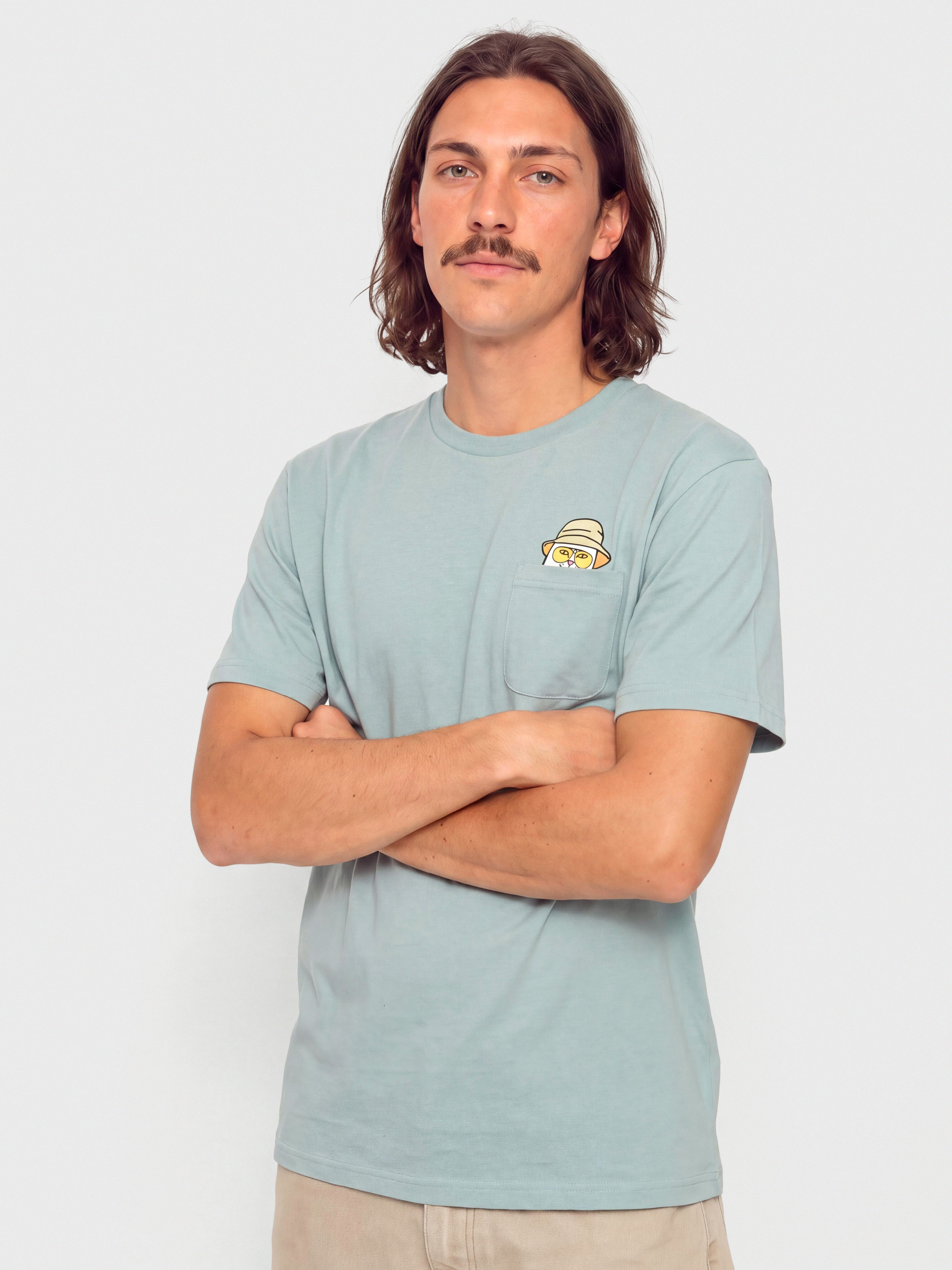 Tričko RipNDip Nermal S Thompson Pocket (silver blue)