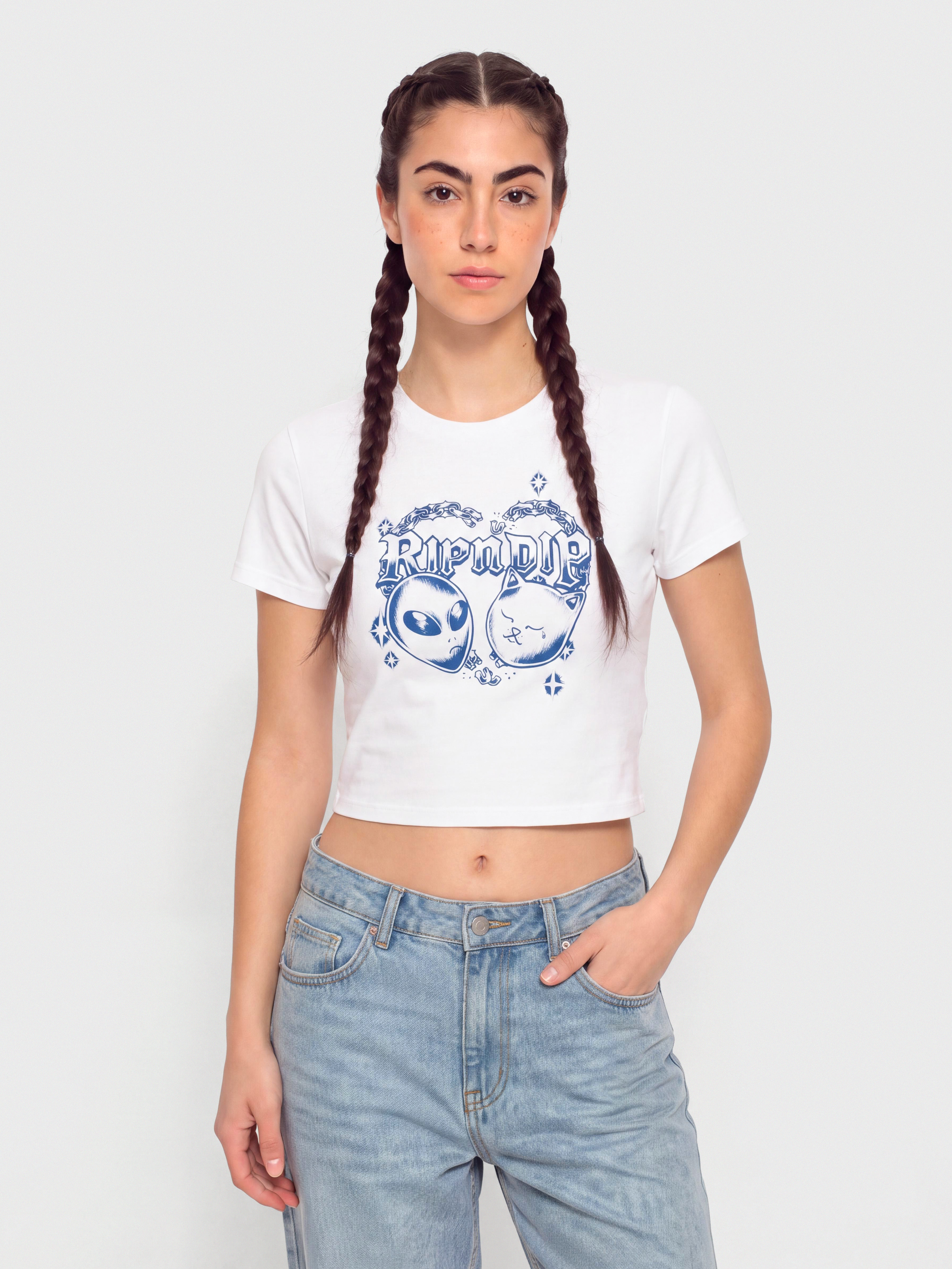 Tričko RipNDip Kali Cropped Baby (white)