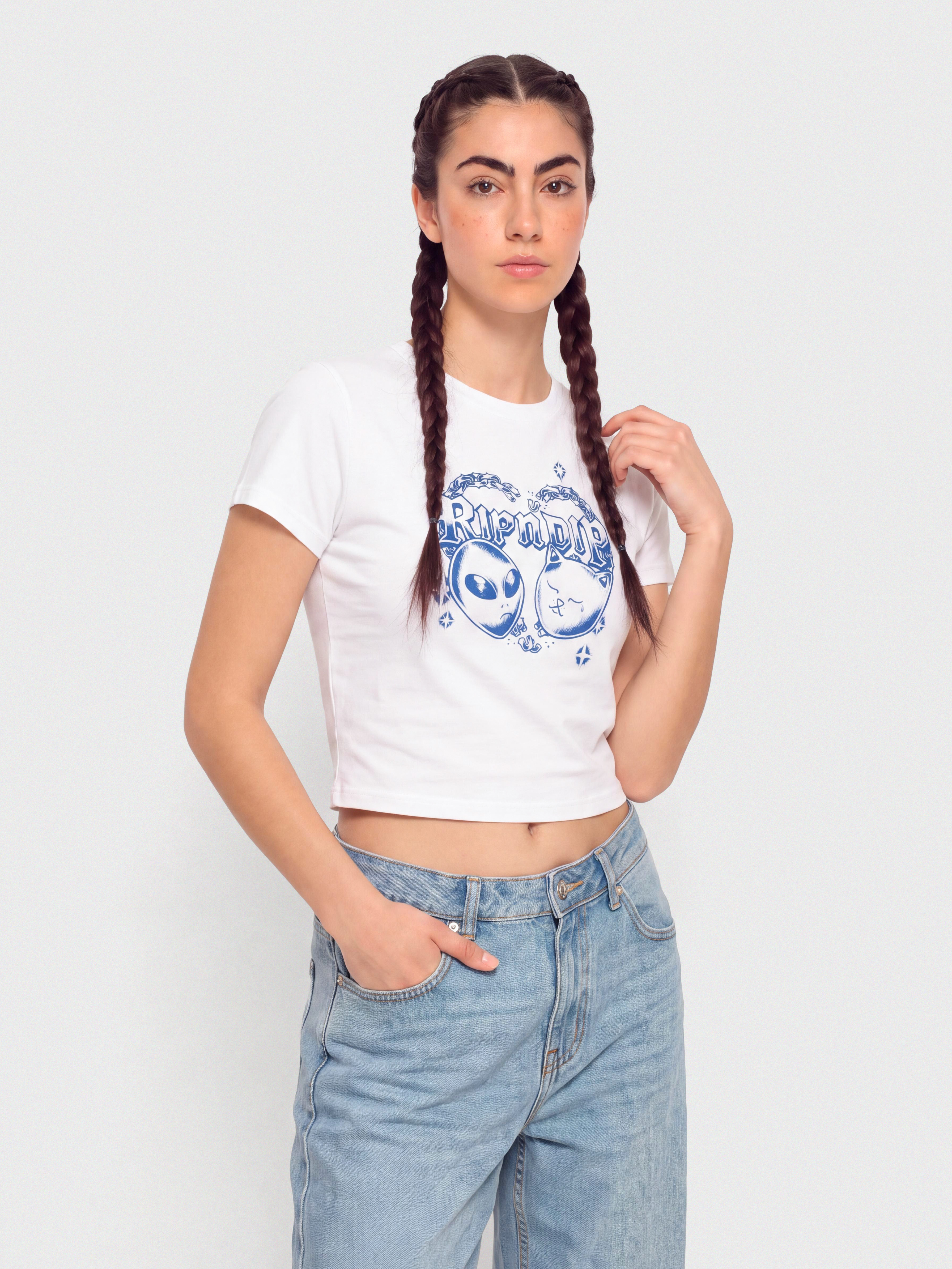 Tričko RipNDip Kali Cropped Baby (white)