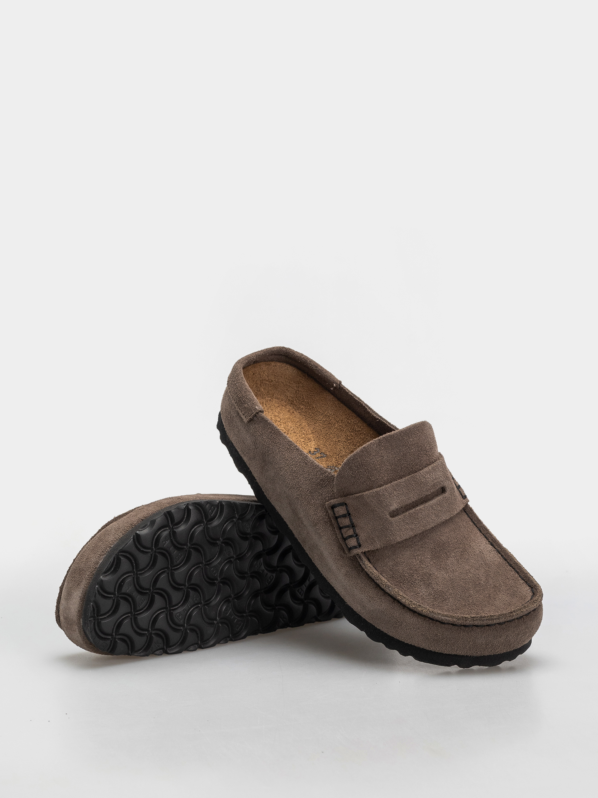 Šľapky Birkenstock Naples Wrapped Suede Leather Narrow (concrete gray)