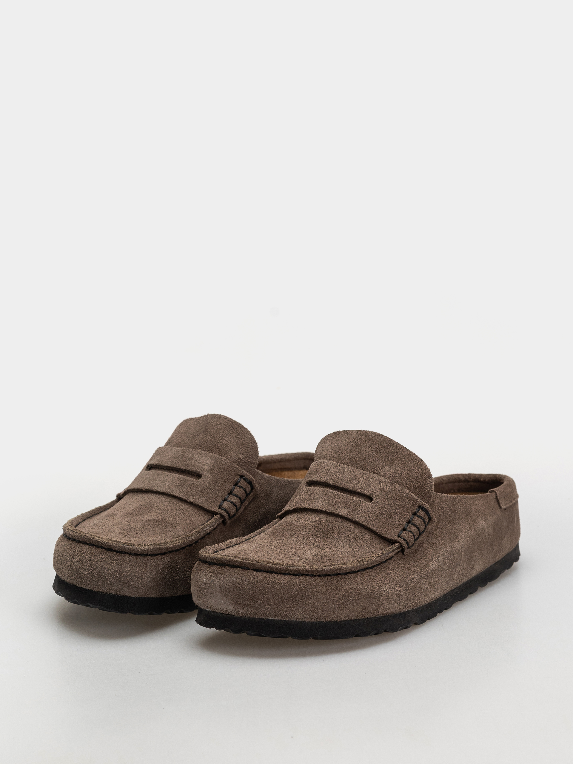 Šľapky Birkenstock Naples Wrapped Suede Leather Narrow (concrete gray)