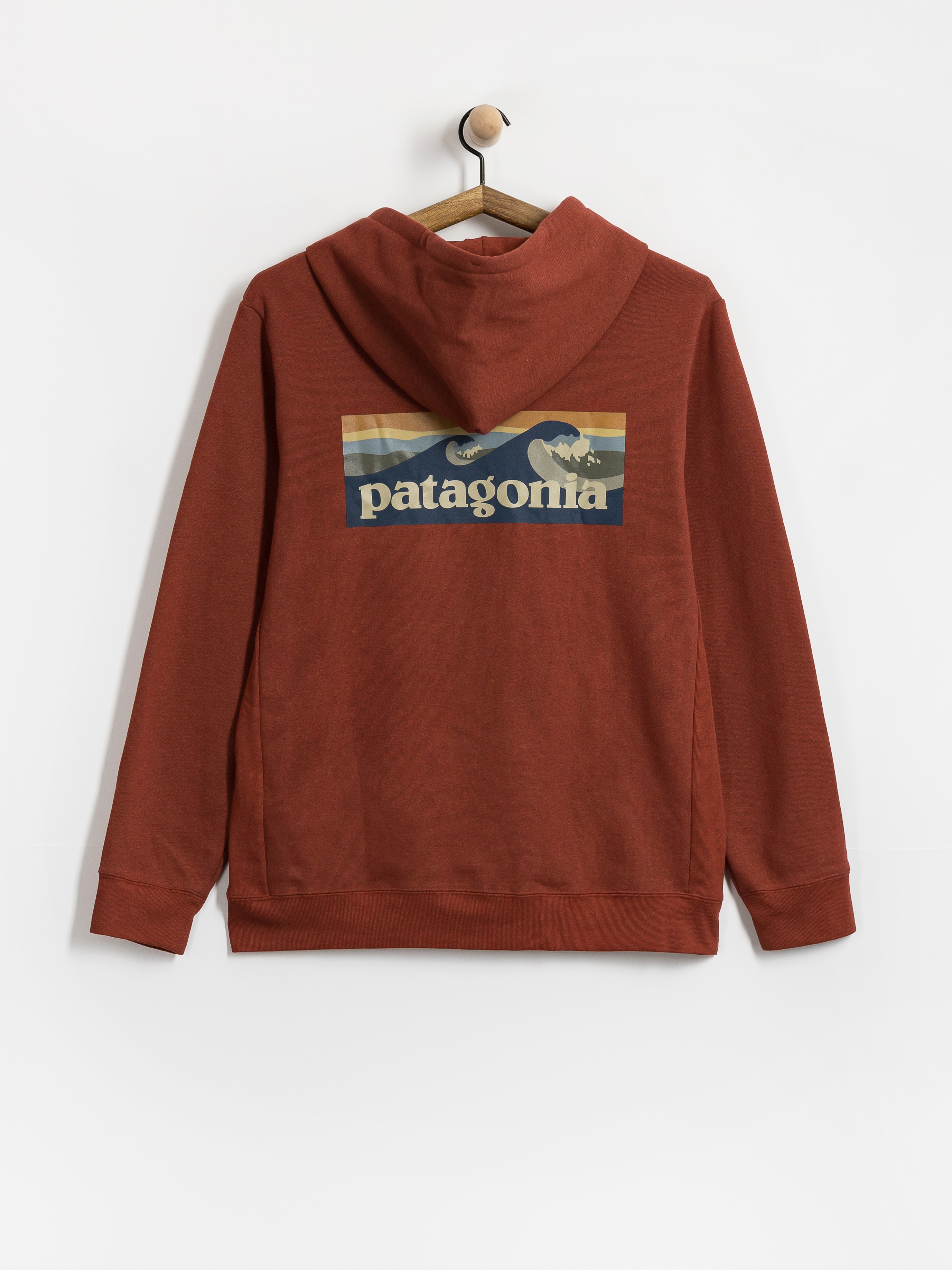 Mikina s kapucu0148ou Patagonia Boardshort Logo Uprisal HD (rusty red)