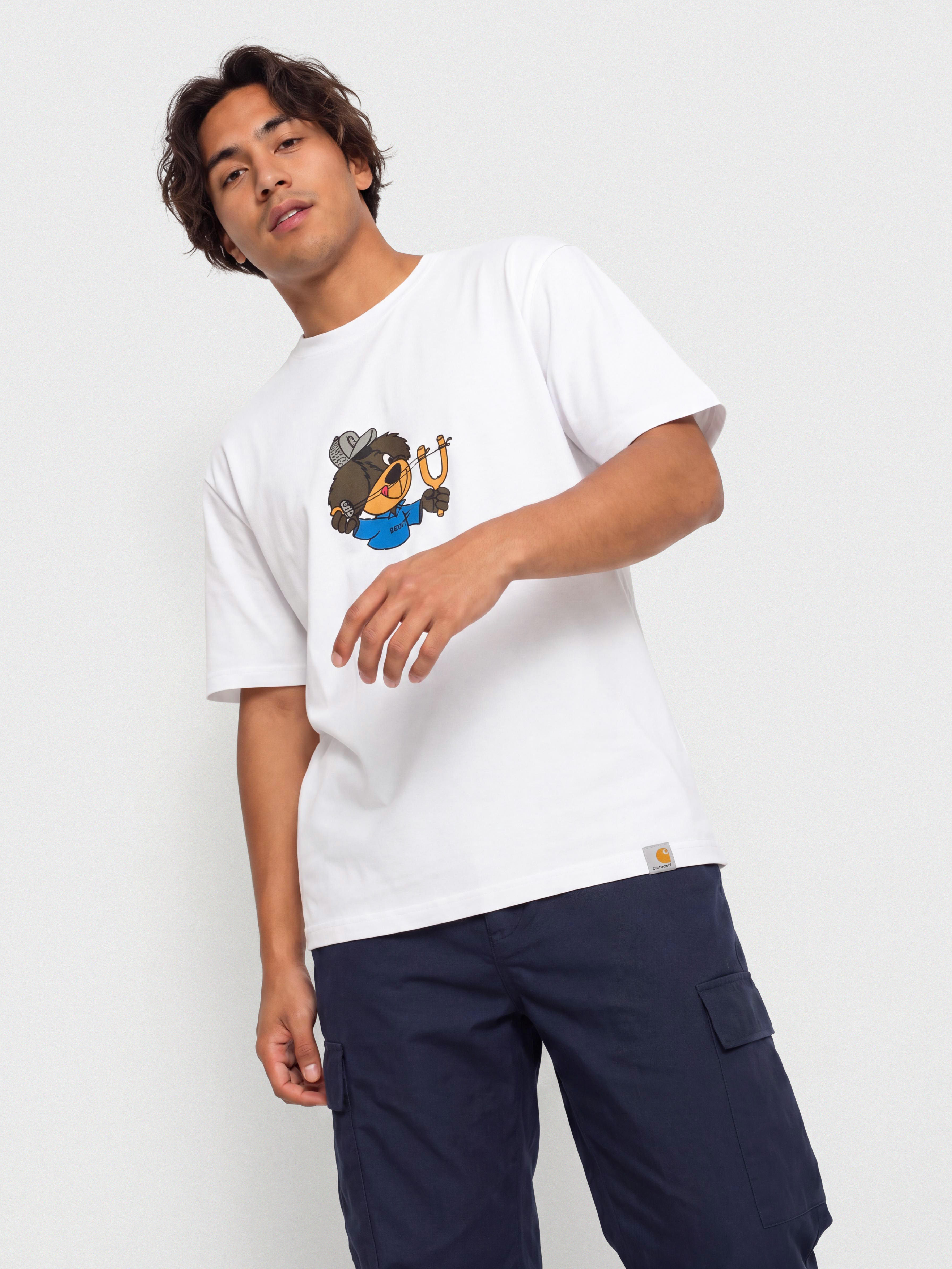 Tričko Carhartt WIP Slingshot (white/heavy enzyme wash)