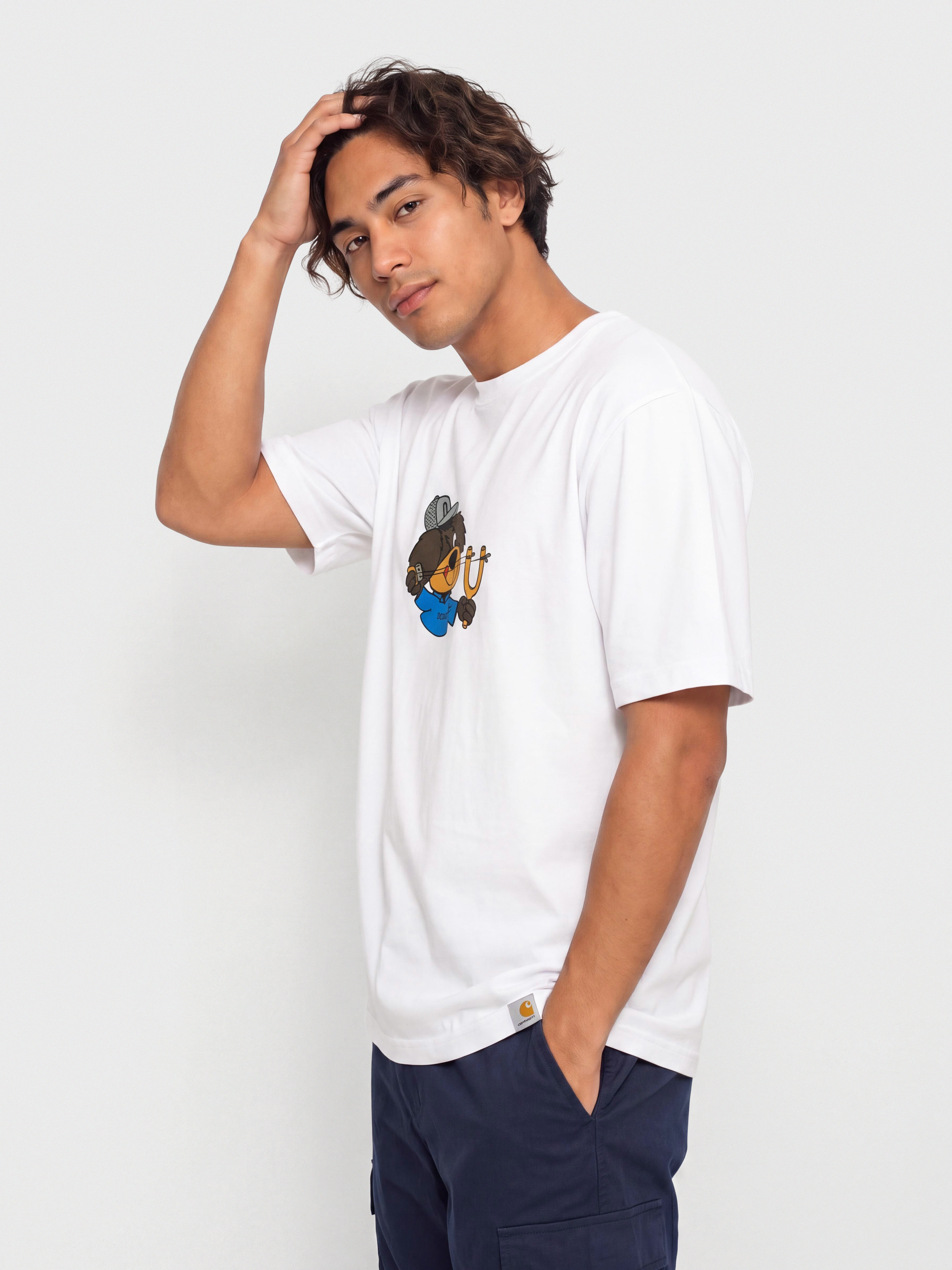 Tričko Carhartt WIP Slingshot (white/heavy enzyme wash)