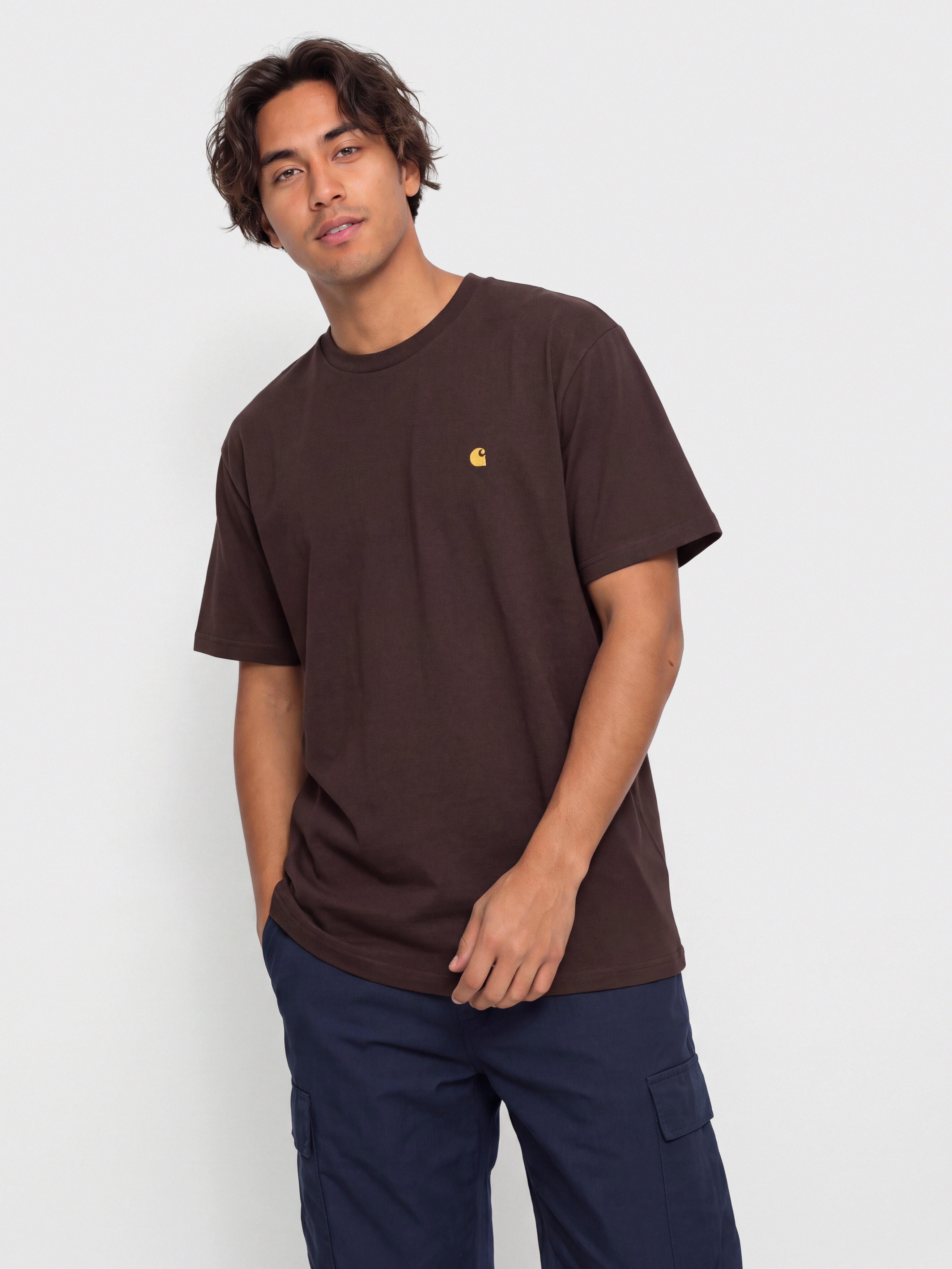Tričko Carhartt WIP Chase (palisander/gold)