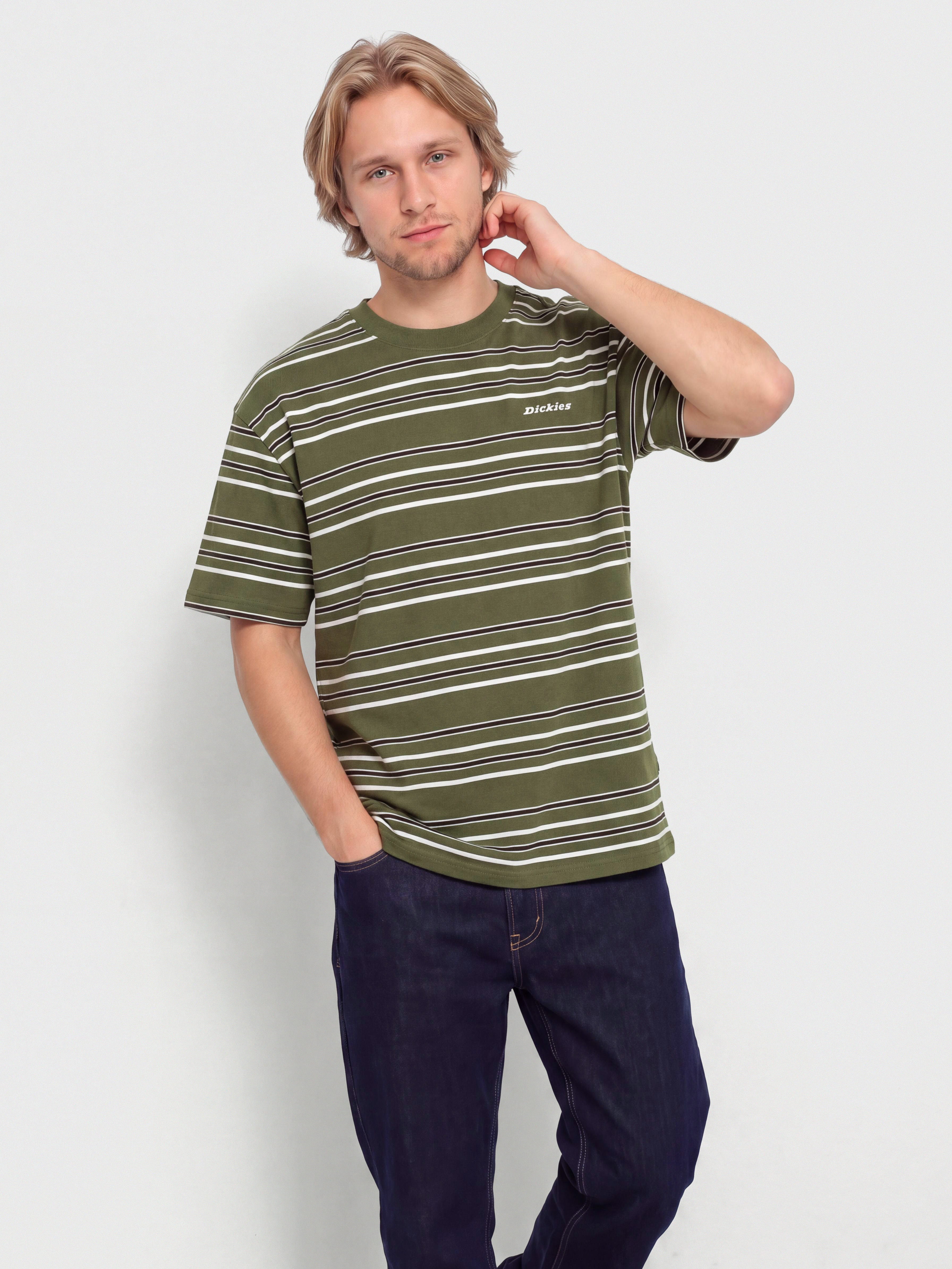 Tričko Dickies East Liberty Stripe (cypress)