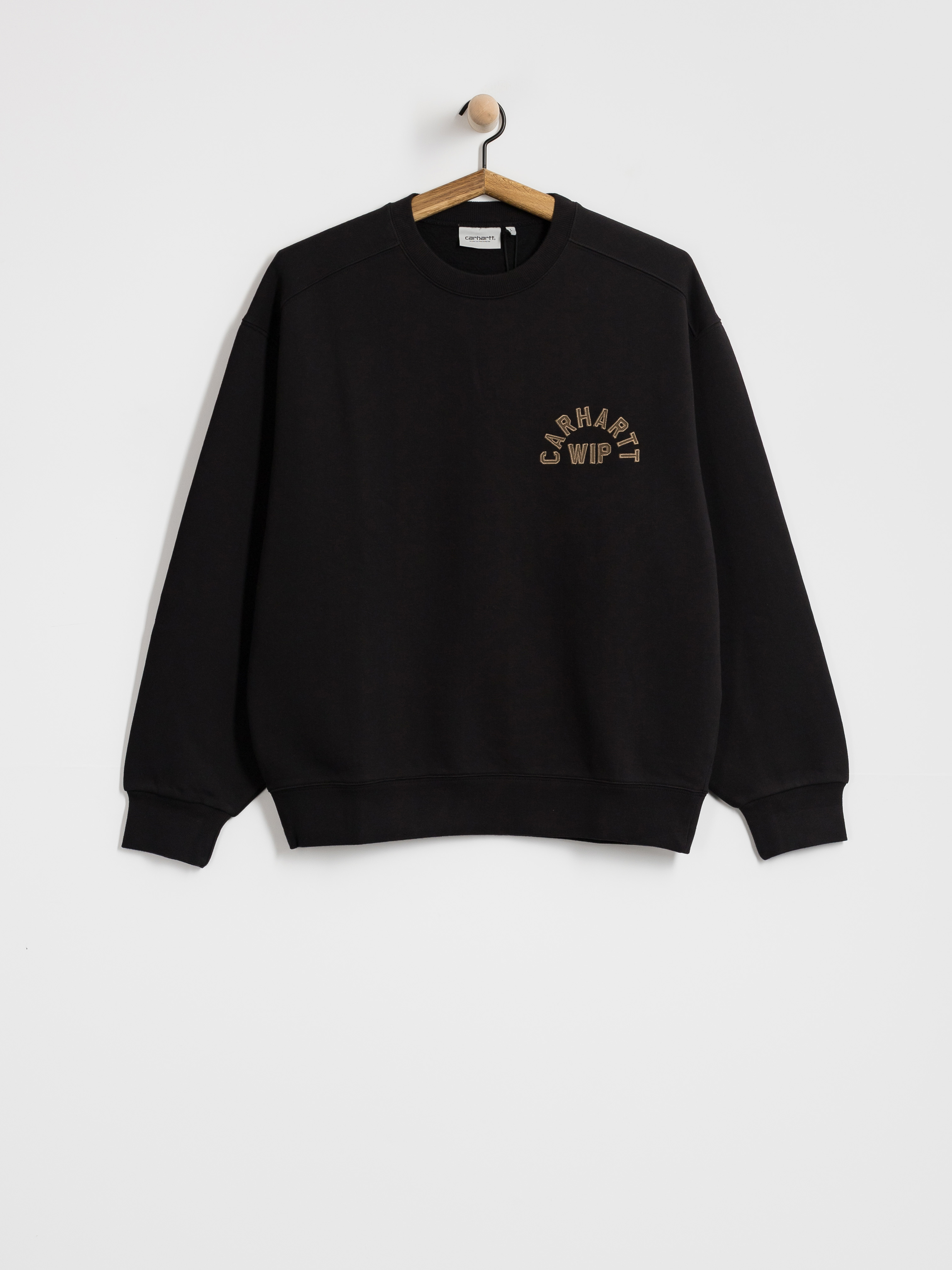 Mikina Carhartt WIP Arch Script (black/hamilton brown/stone washed)
