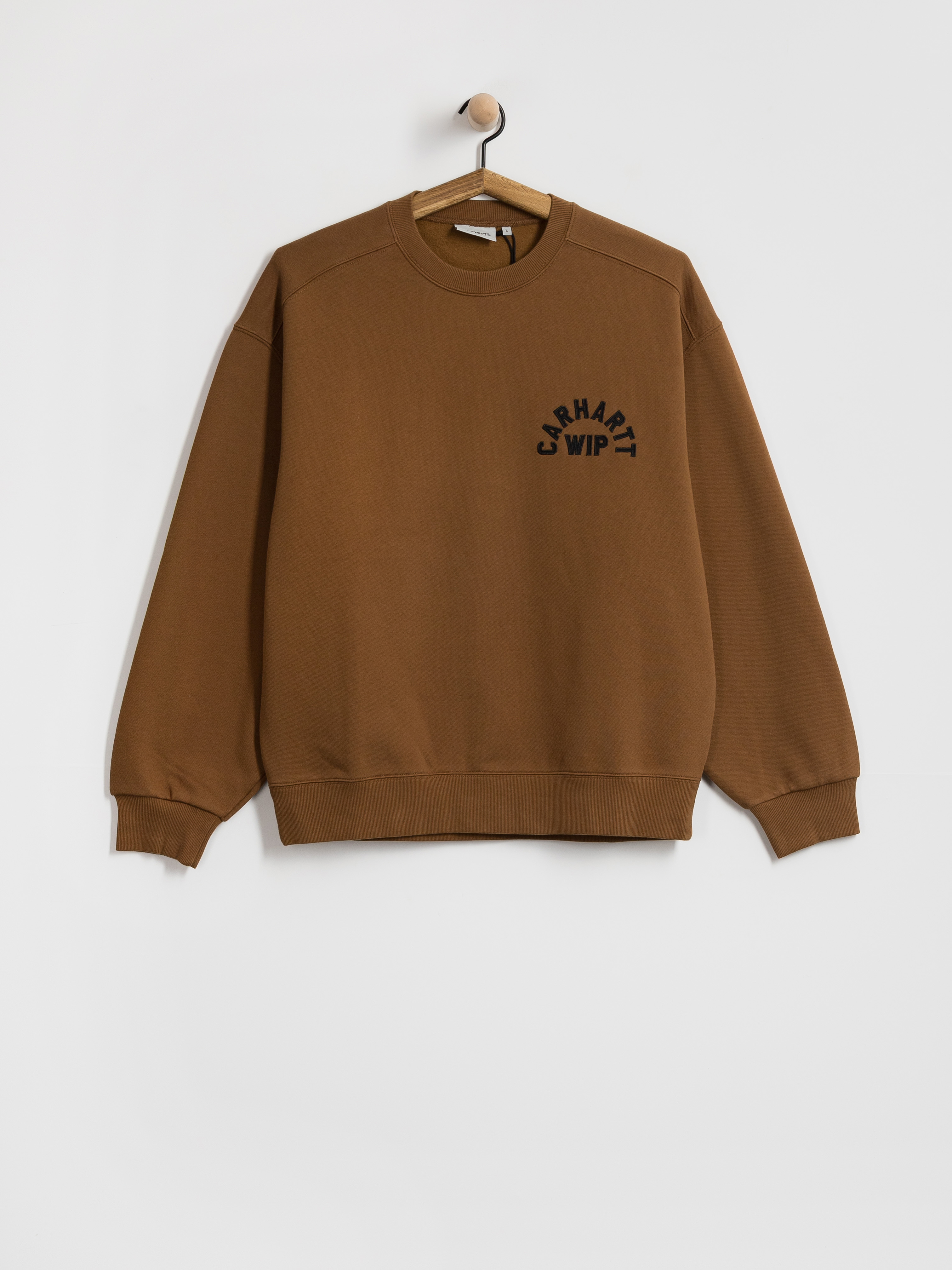 Mikina Carhartt WIP Arch Script (wip h brown/black/stone washed)