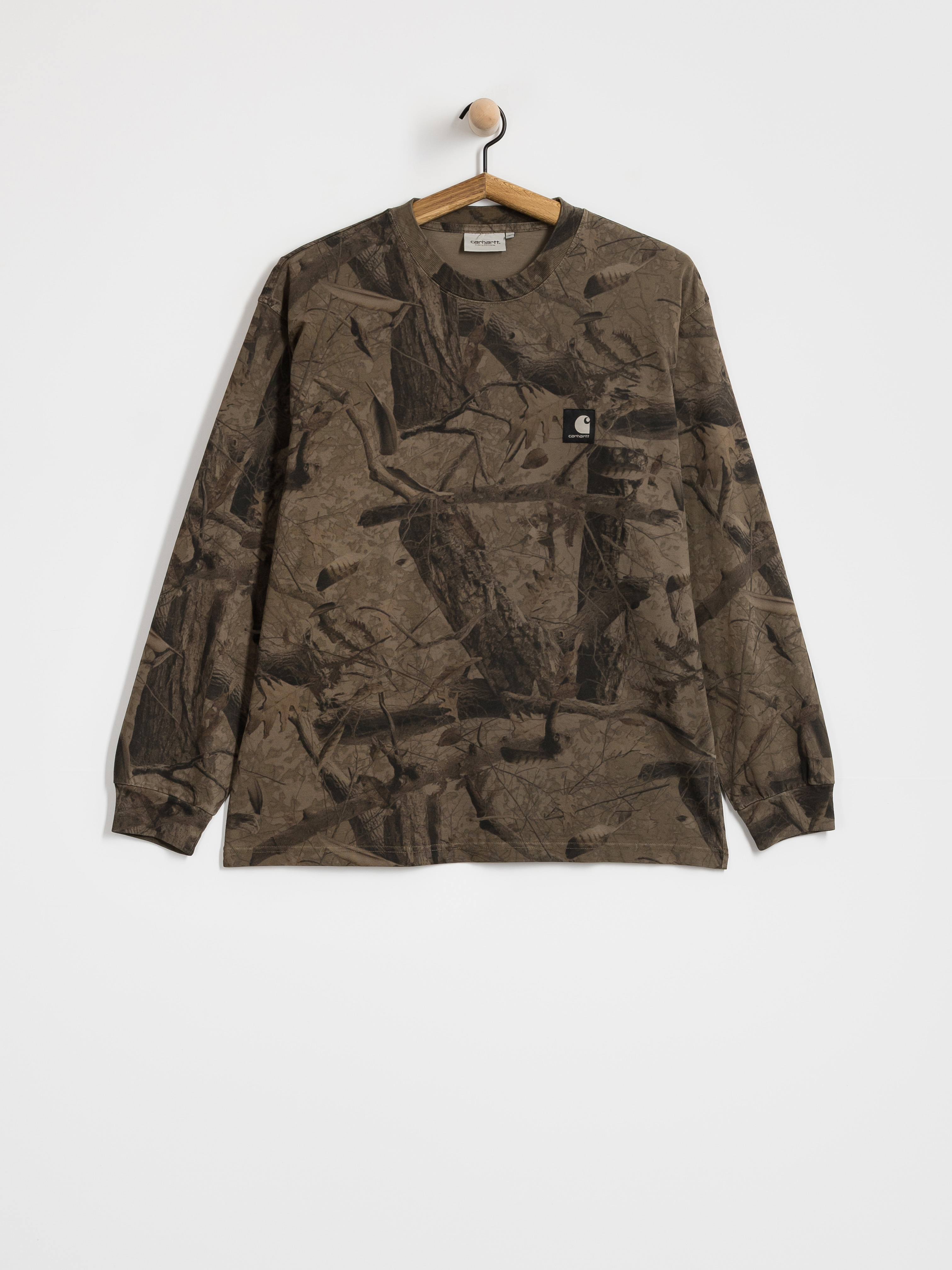 Triko Carhartt WIP Feather Tree (camo feather tree khaki/shungite/garment dyed)