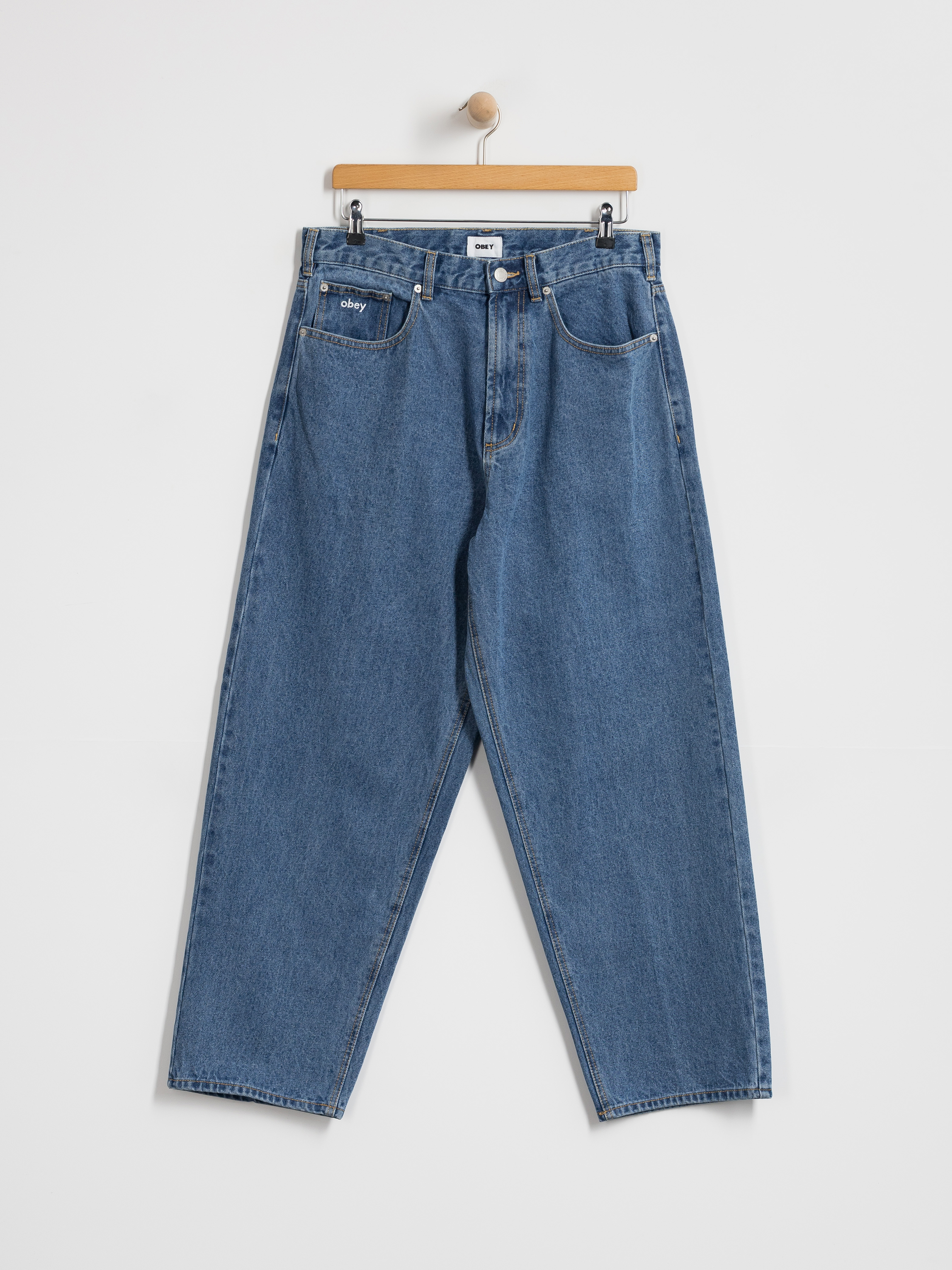 Nohavice OBEY Bigwig Baggy Denim (light indigo classic)