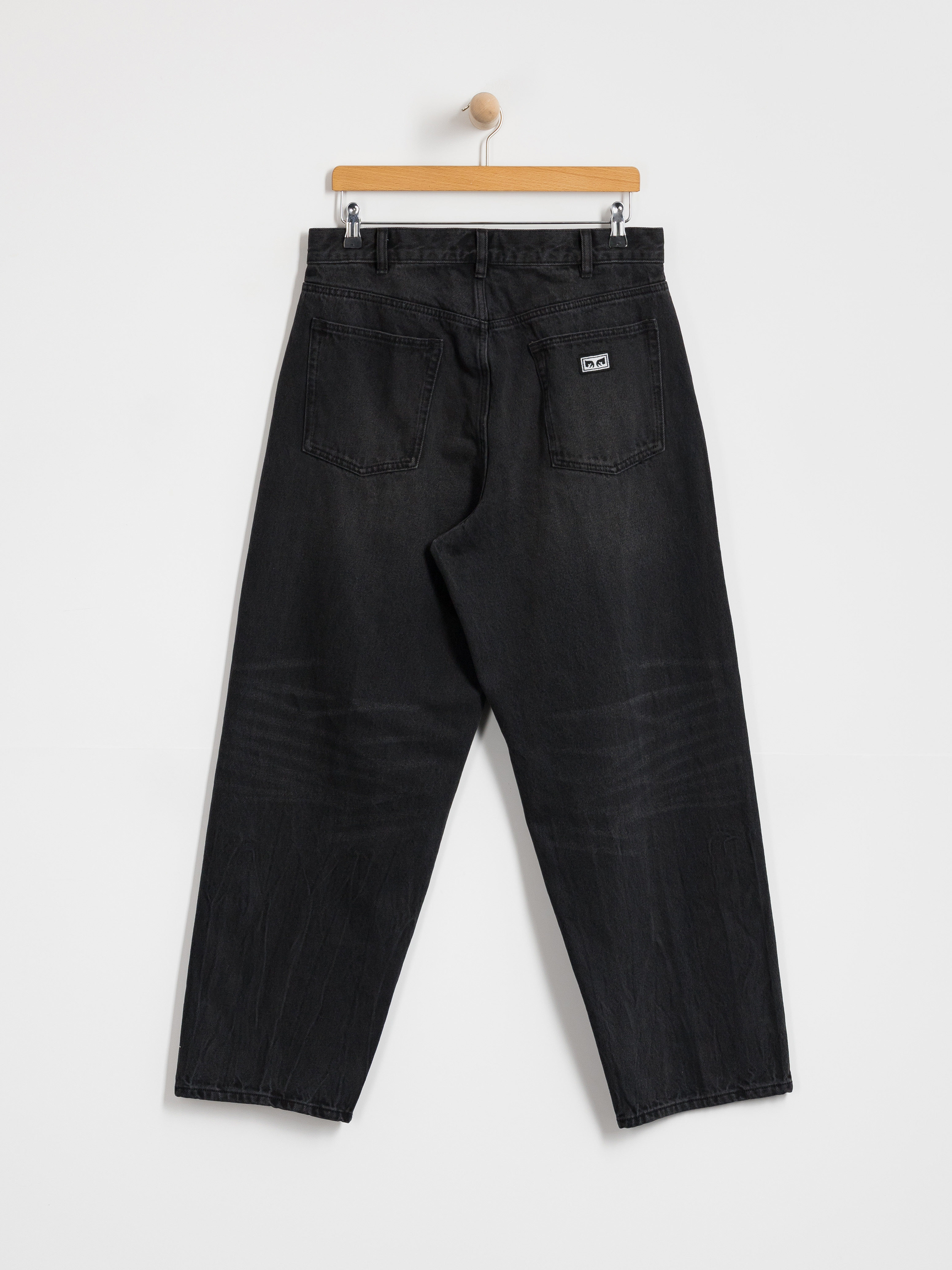 Nohavice OBEY Bigwig Baggy Denim (heavy vintage black)
