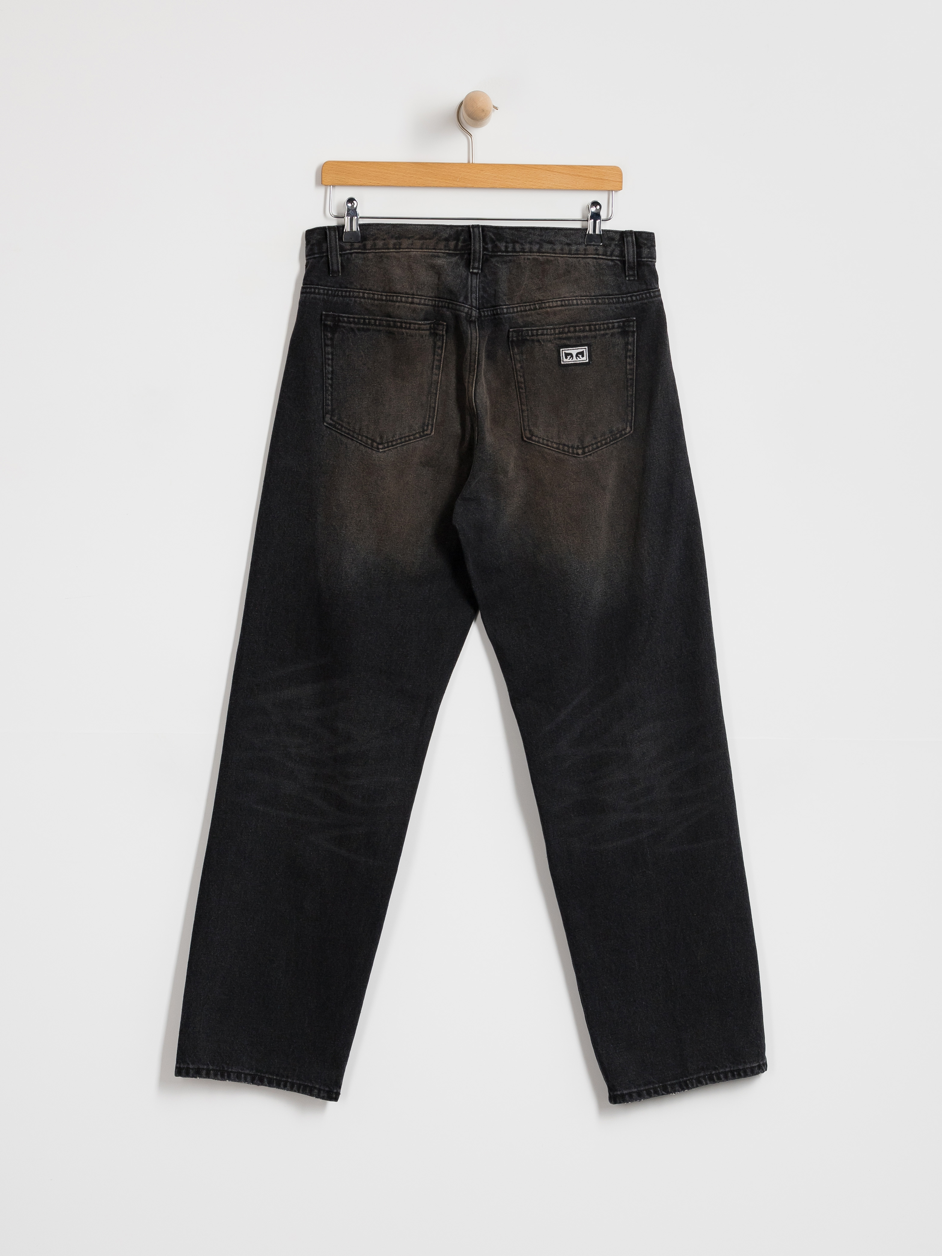 Nohavice OBEY Boxcar Straight Denim (oxidized black)