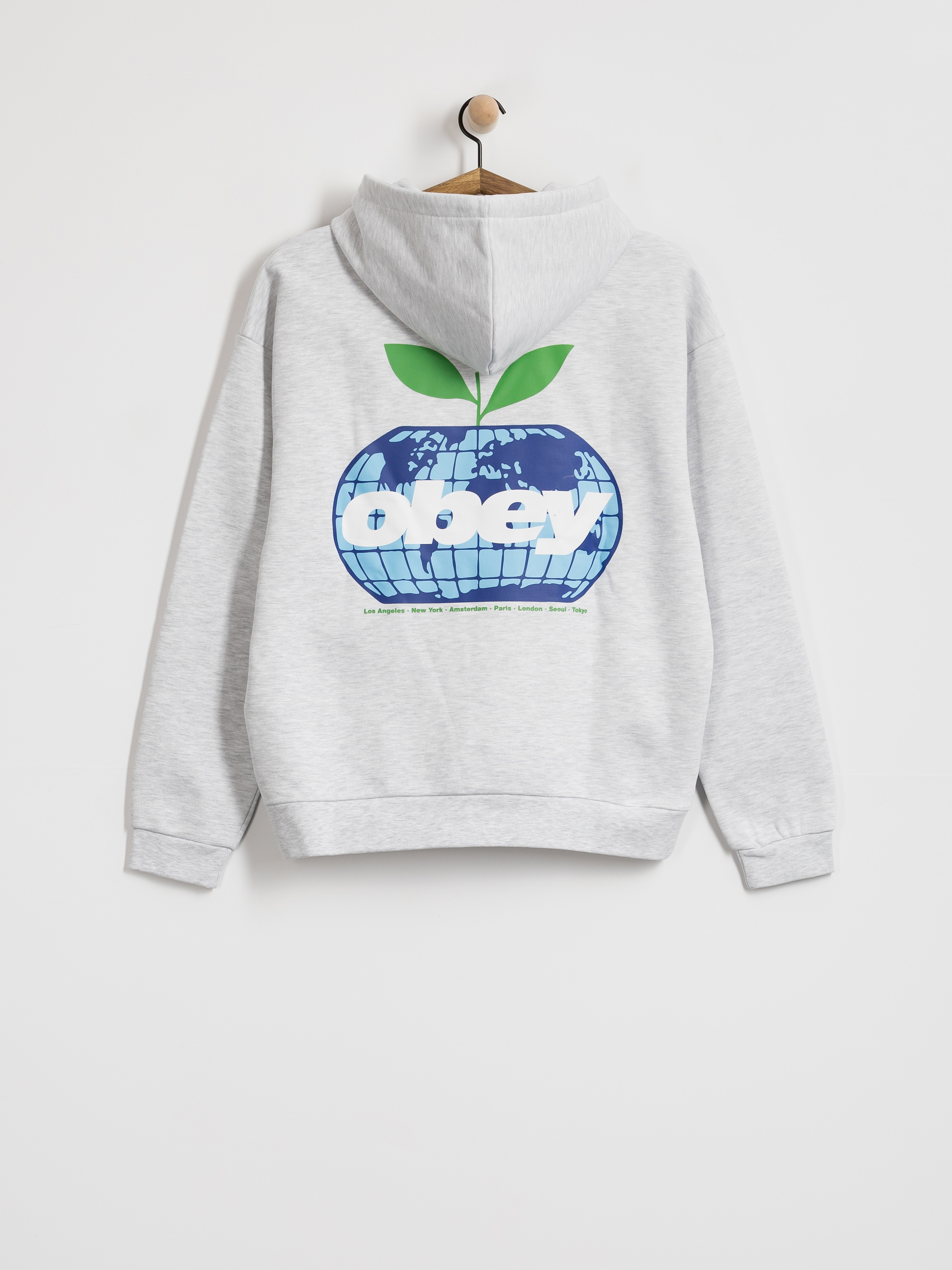 Mikina s kapucňou OBEY Intercontinental Extra HD (ash grey)