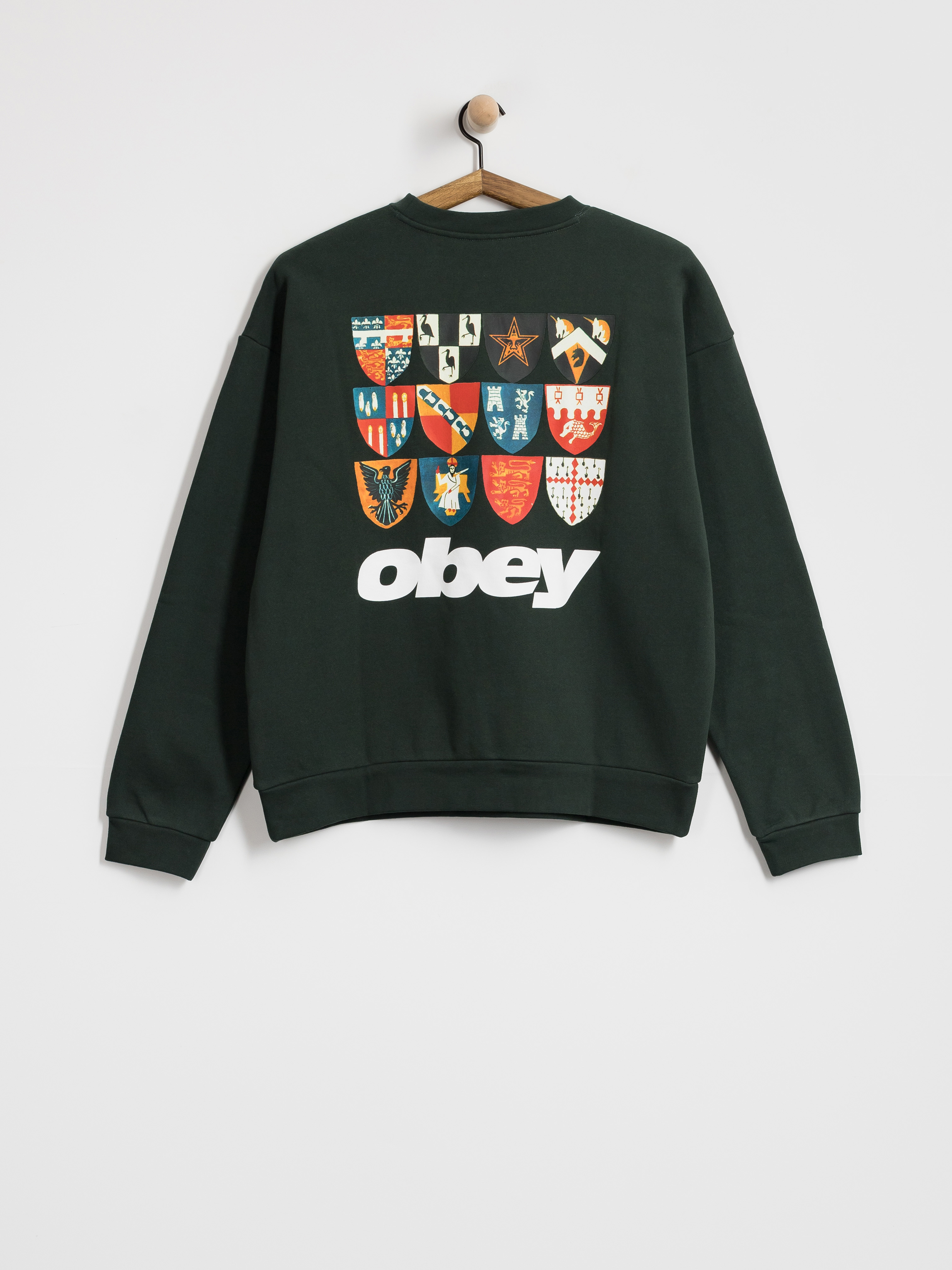 Mikina OBEY Shields Extra Heavy (green gables)