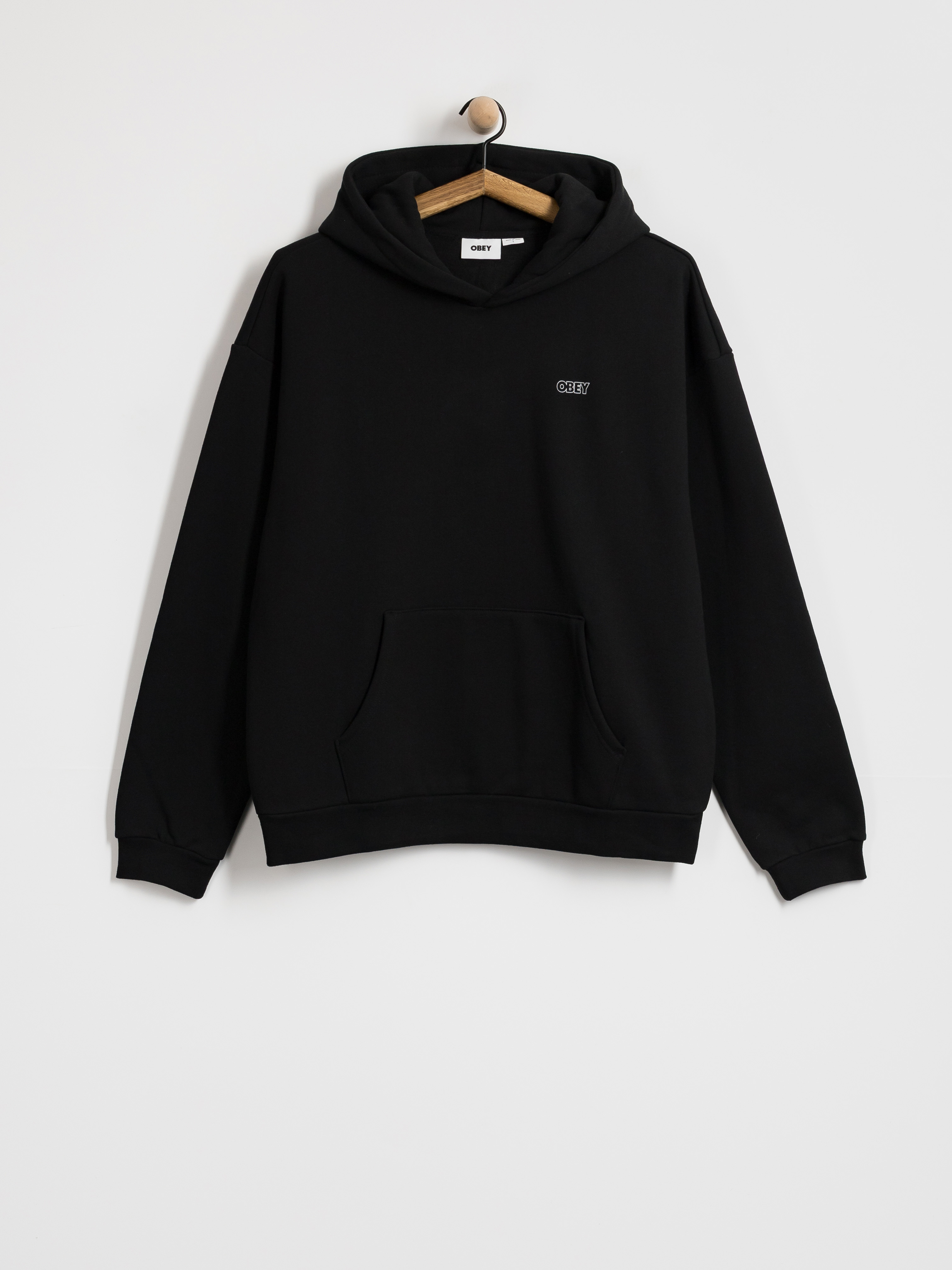 Mikina s kapucňou OBEY Treble Extra Heavy HD (black)