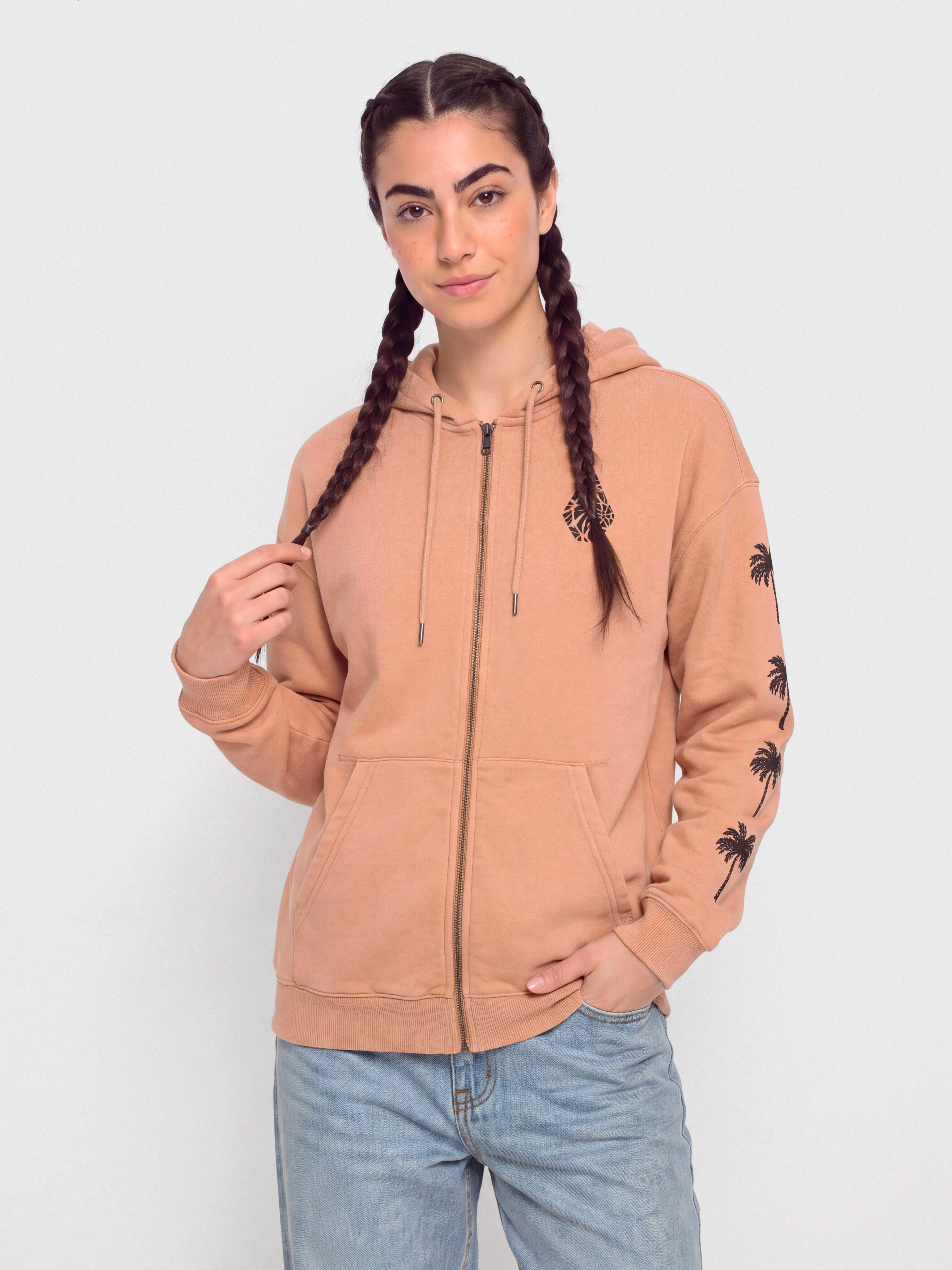 Mikina Volcom Stone Art Up Zip Wmn (sand brown)