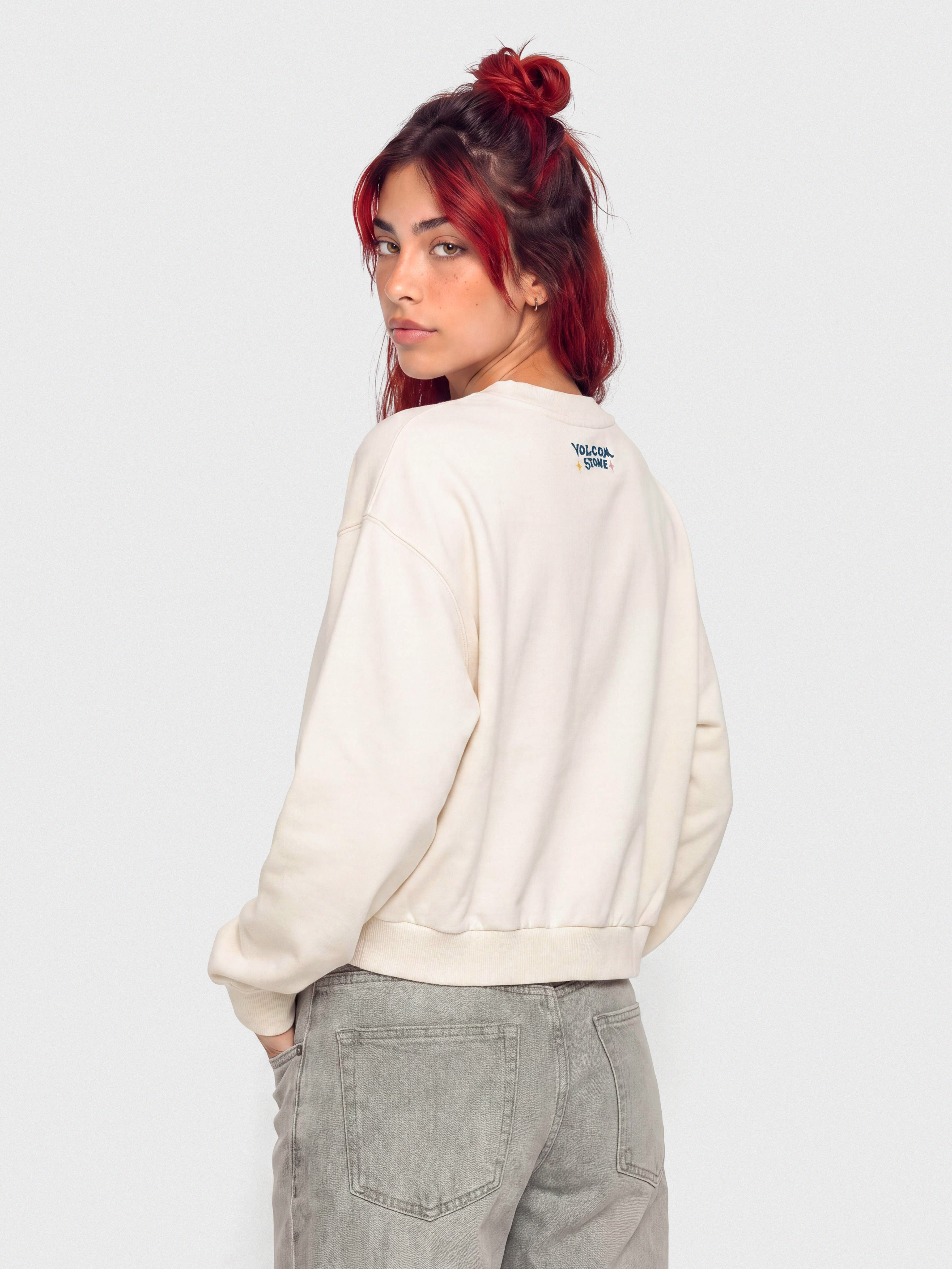 Mikina Volcom Fa Bruno Lucas Crew Wmn (off white)
