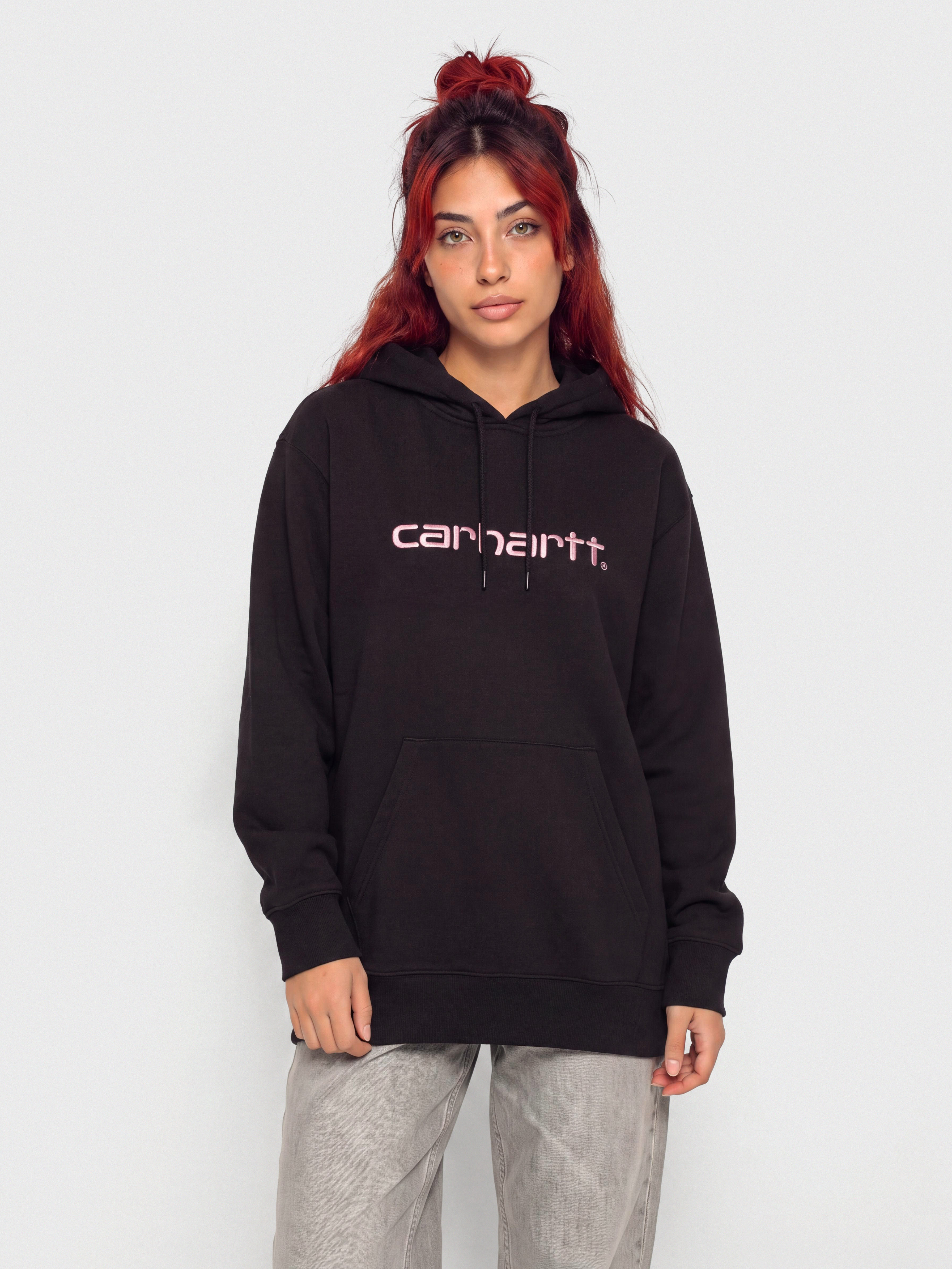 Mikina s kapucu0148ou Carhartt WIP Carhartt HD Wmn (black/hortensia)
